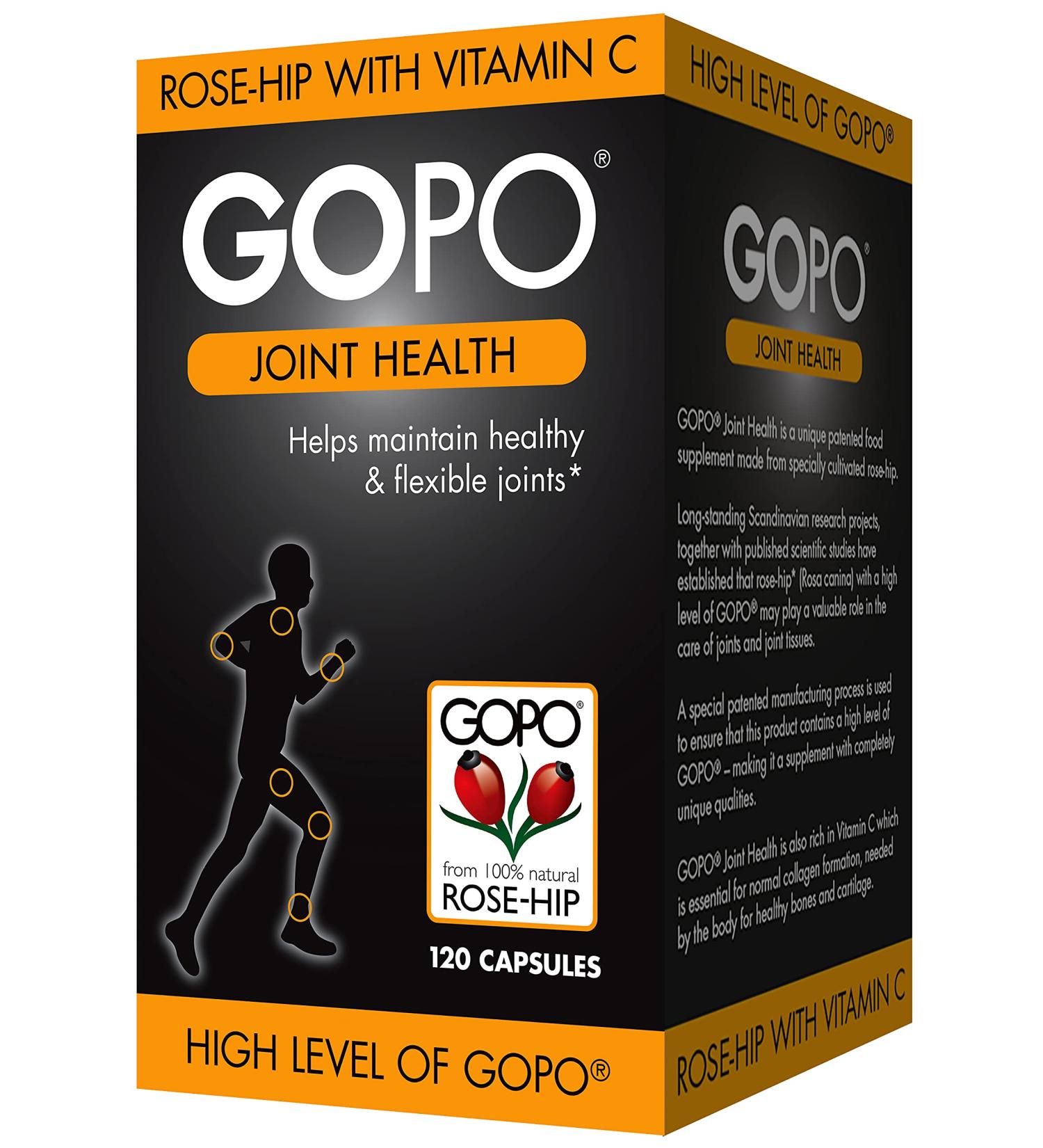 GOPO Joint Health 120 Capsules - Rose-Hip & Vitamin C - Supports Healthy & Flexible Joints - 120 Count - Buy Online on GoSupps.com