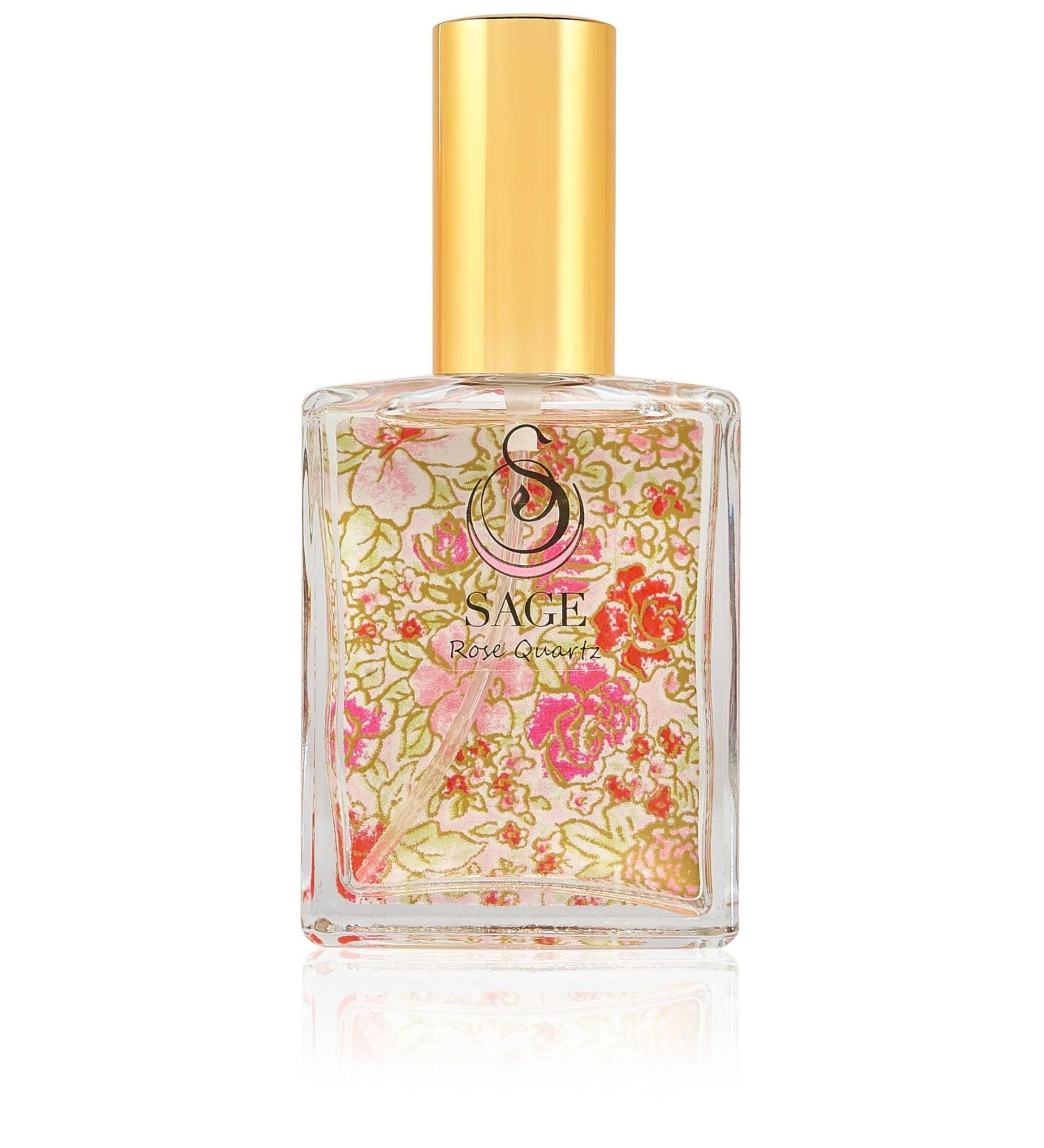 Rose Quartz Organic Perfume Spray by Sage- 2 oz Vegan & Cruelty-Free Floral Scent Rose Damask Honeysuckle Jasmine Rose Quartz 2 oz Eau de Toilette Spray - Buy Online on GoSupps.com