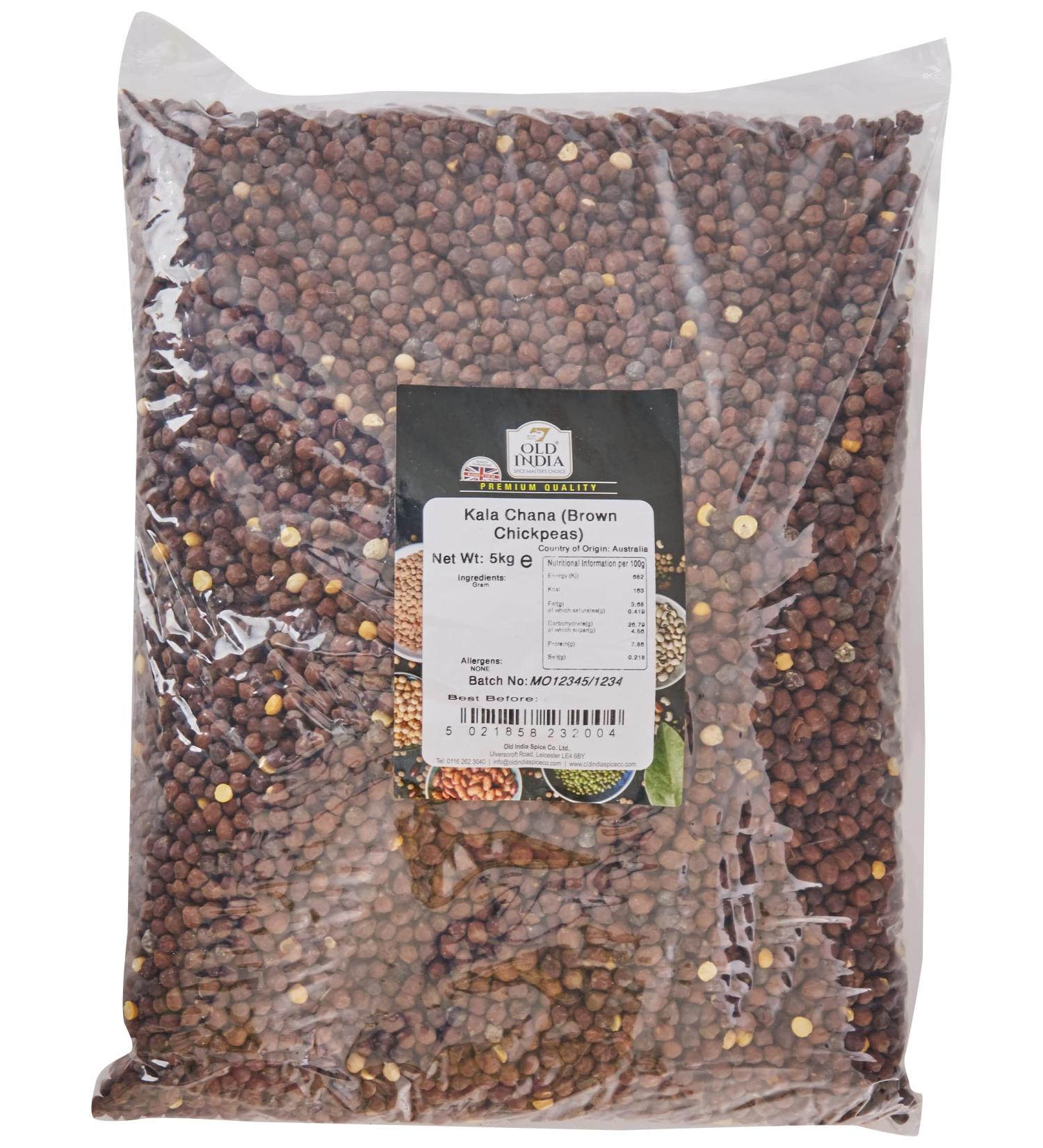 Old India Kala Chana (Brown Chickpeas) 5kg - Buy Online on GoSupps.com