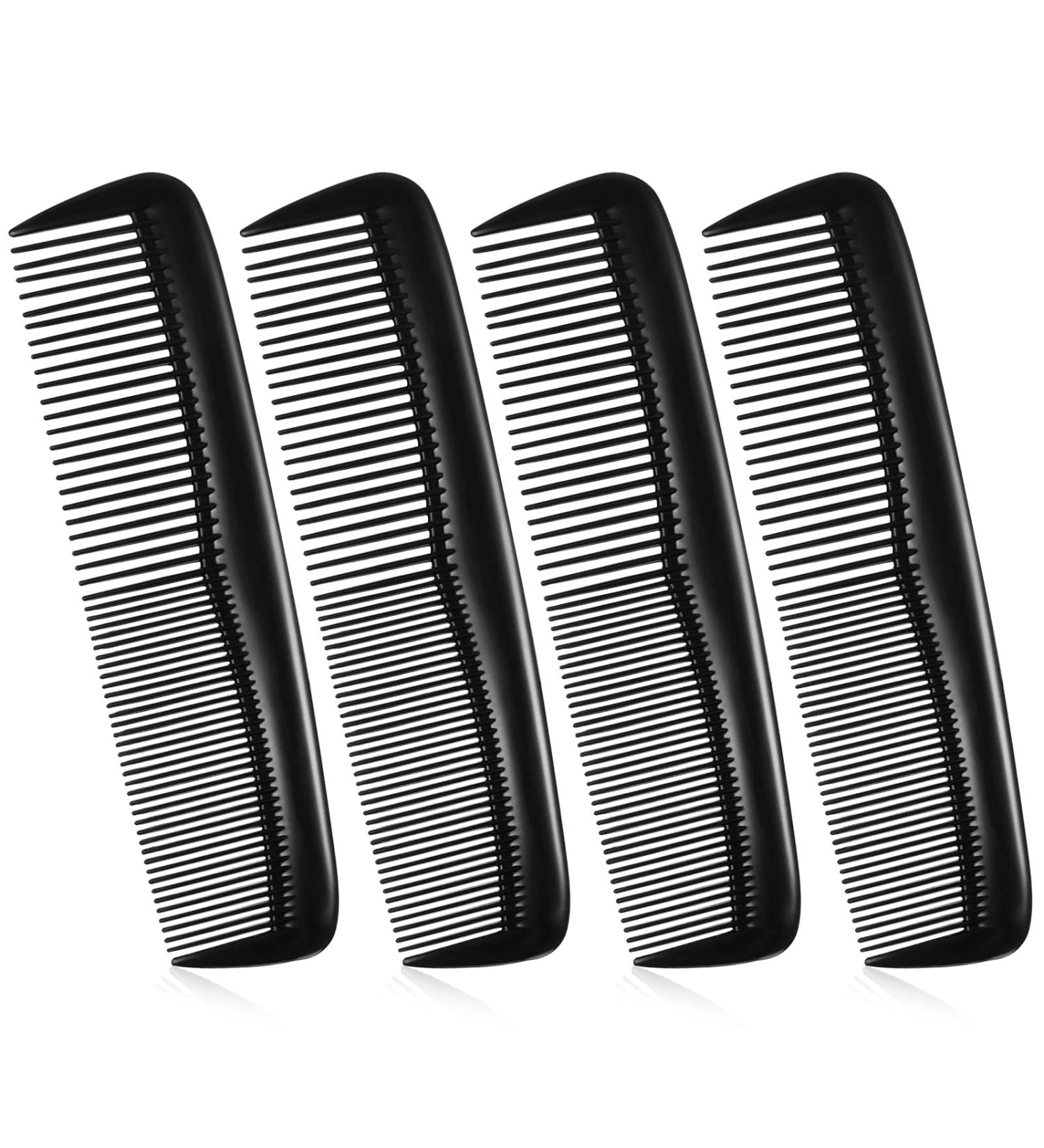 Xinjieda Hair Comb Set - 4PCS Plastic Pocket Combs for Hairdressing, Barber Salon Comb for Men and Women - Fine and Standard Tooth Hair Care Tool - Buy Online on GoSupps.com