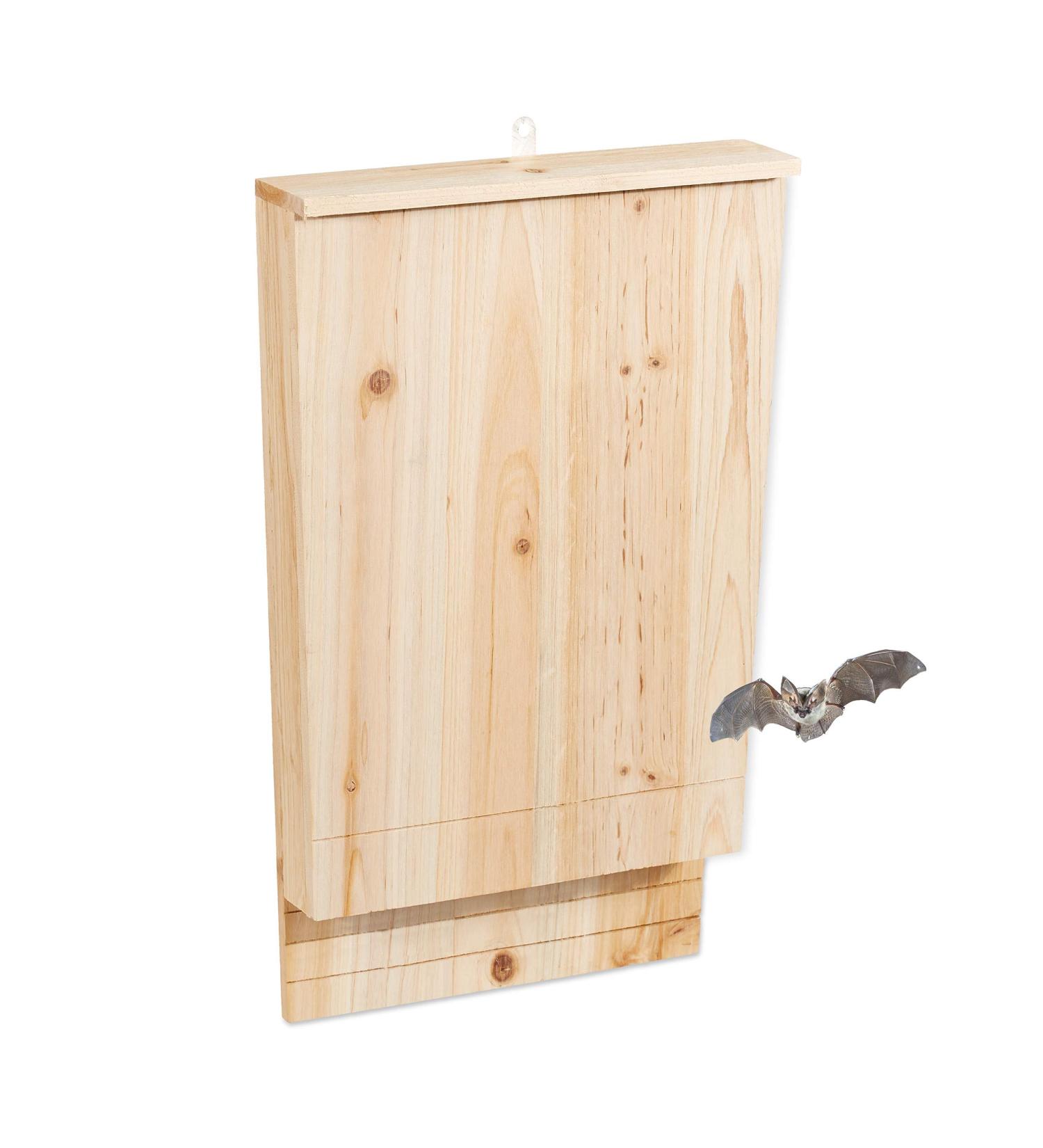 XL Bat Box Nesting Habitat | Solid Wood Garden Animal Shelter 55x35x7.5cm | Natural Untreated Wood - 10028879 - Buy Online on GoSupps.com