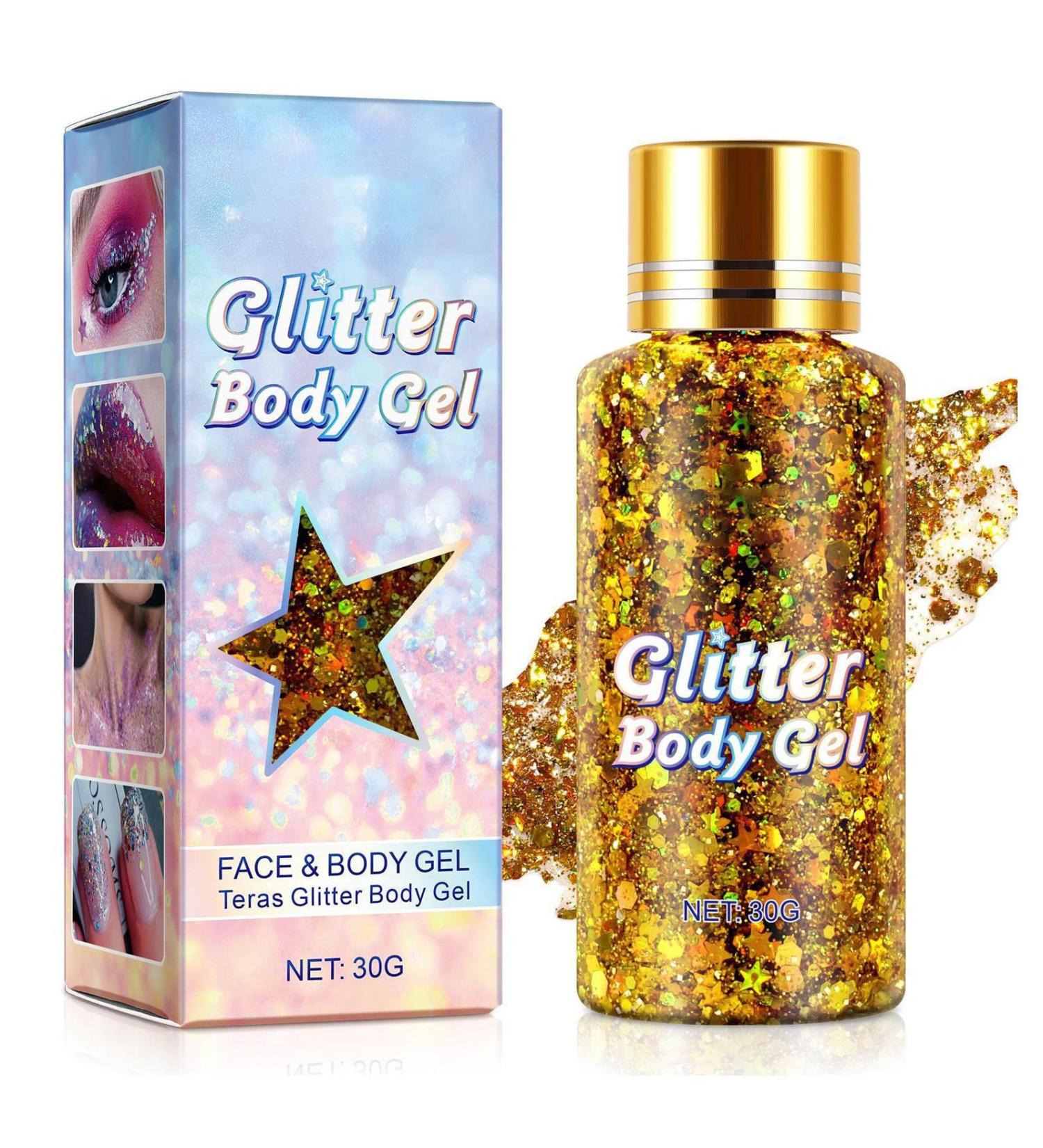  YUAB Shimmering Face Gel - Easy to Apply and Remove Glow Gel | Art Makeup for Body Face and Hair Bag Pouch Holographic Cosmetic Grade Yuab - Buy Online on GoSupps.com