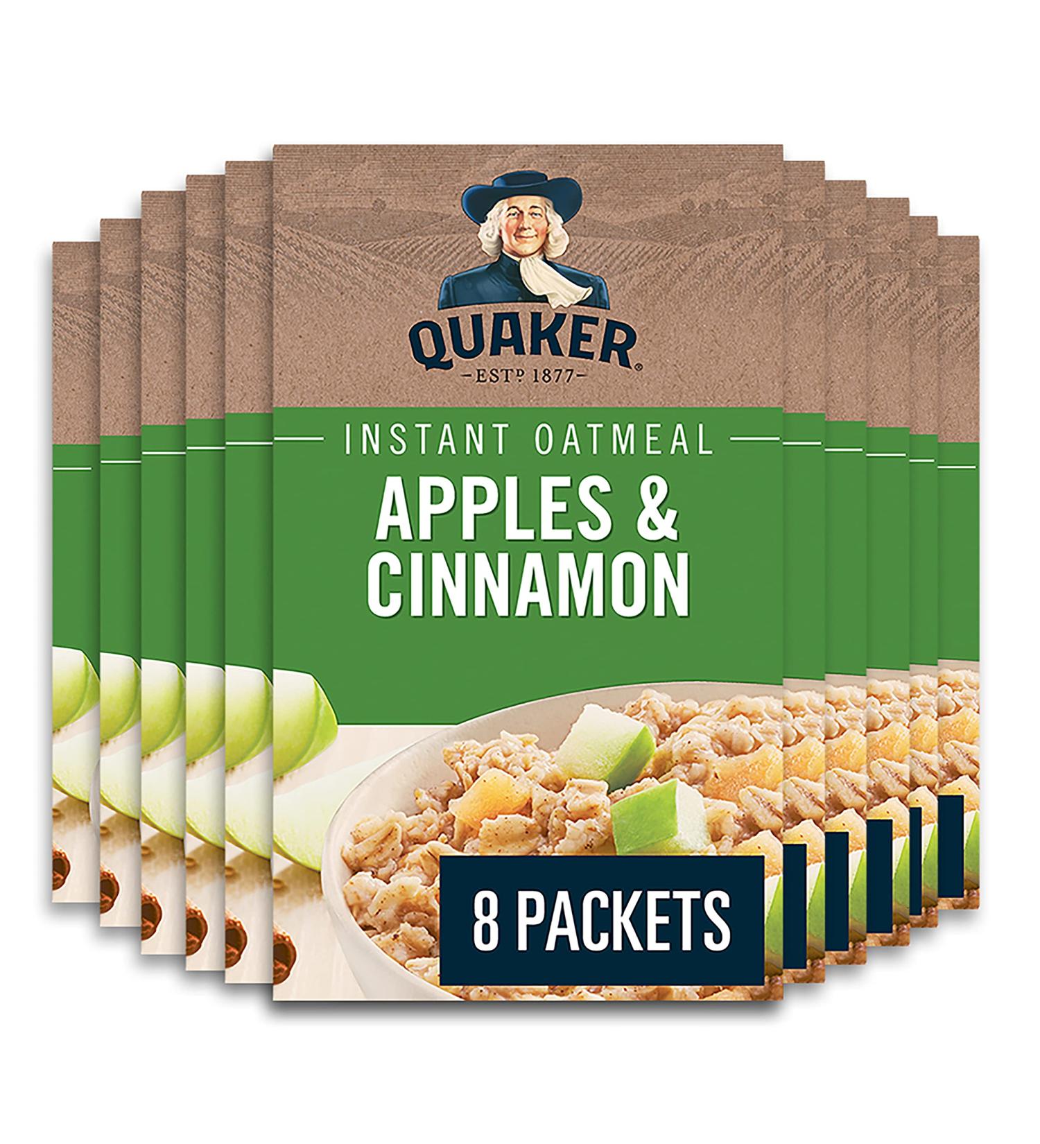 Quaker Apples & Cinnamon Instant Oatmeal Multi-Pack 8 Packets 264g (Pack of 12) - Buy Online on GoSupps.com