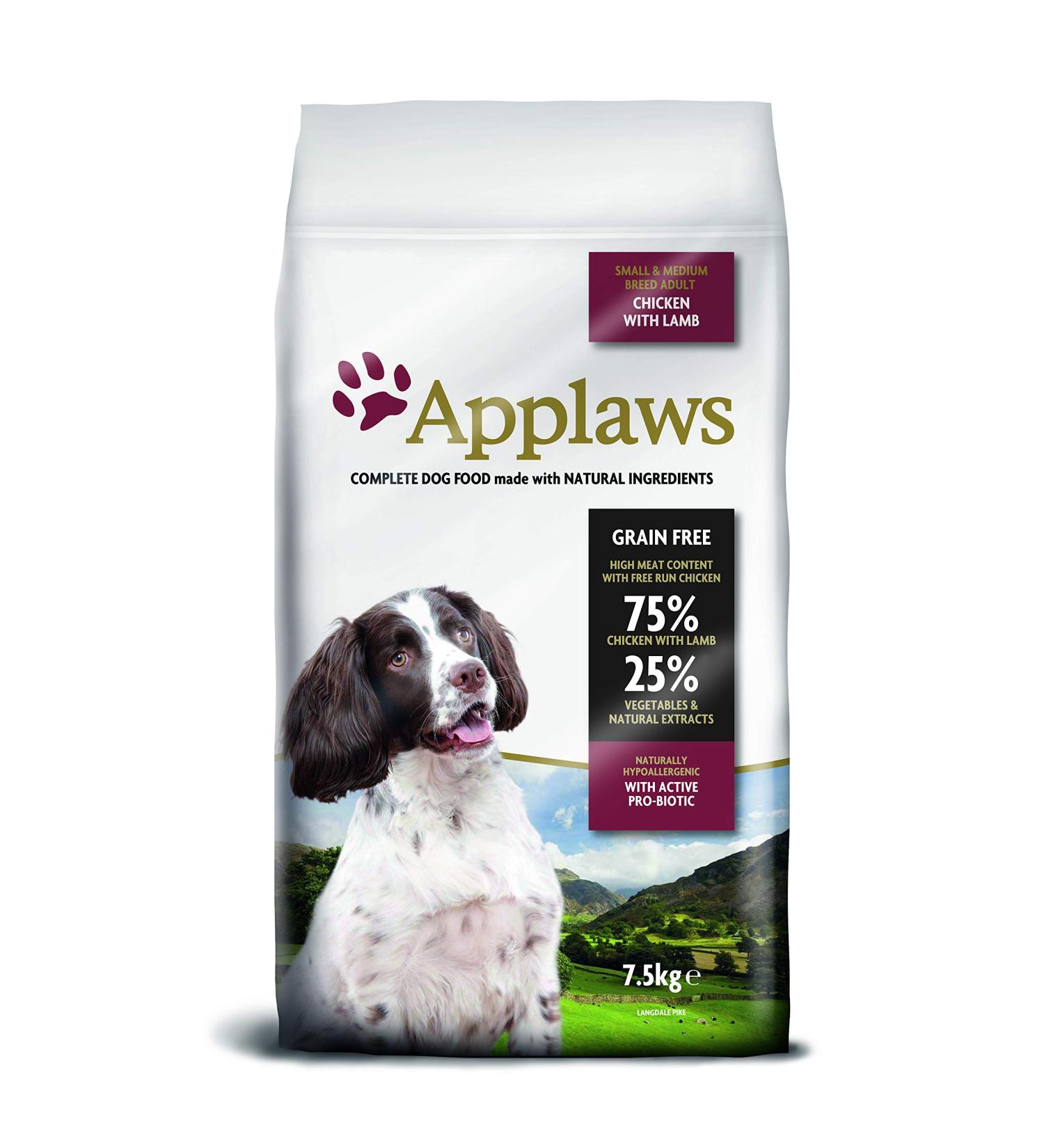 Applaws Complete Chicken with Lamb Grain Free Dry Dog Food for Small and Medium Adult Breeds - 1 x 7.5 kg Bag - Buy Online on GoSupps.com