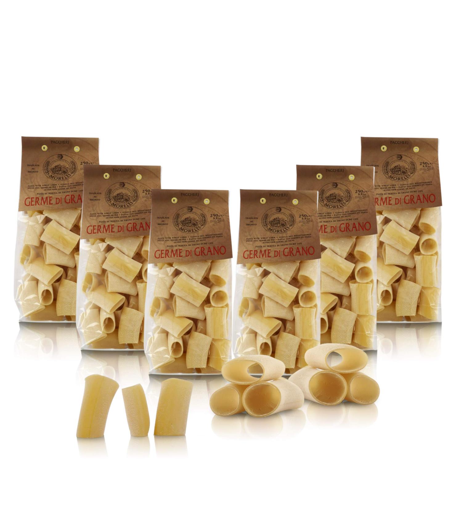Antico Pastificio Morelli 1860 Srl Paccheri Wheat Germ Pasta - Pack of 6 x 250 g - Buy Online on GoSupps.com