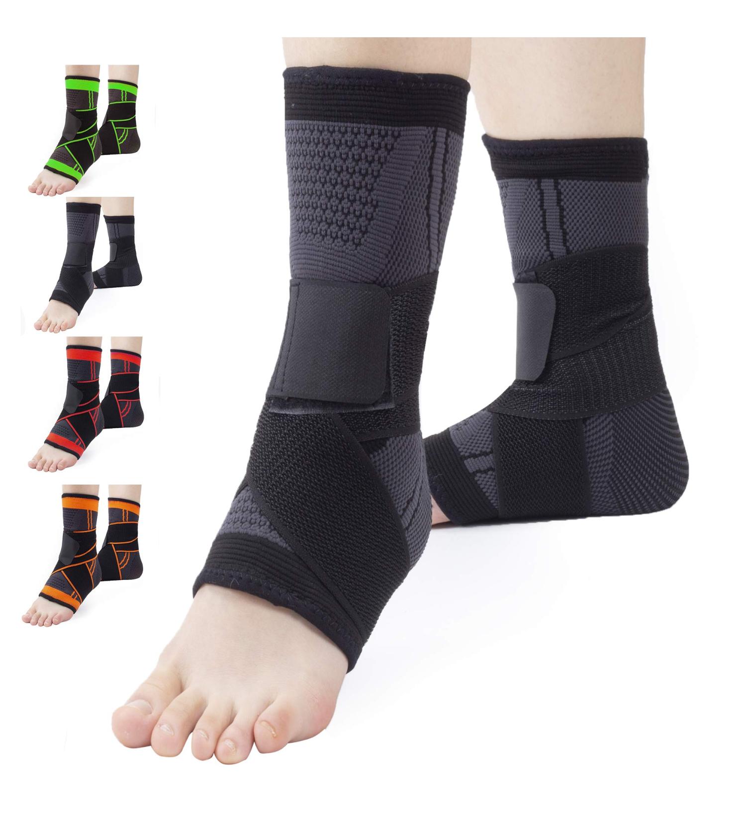 Ankle Brace Set of 2 - Compression Support for Injury Recovery & Joint Pain - Arch Brace Support - Foot Stabilizer - Protect Against Sprains & Swelling - Size L - Buy Online on GoSupps.com
