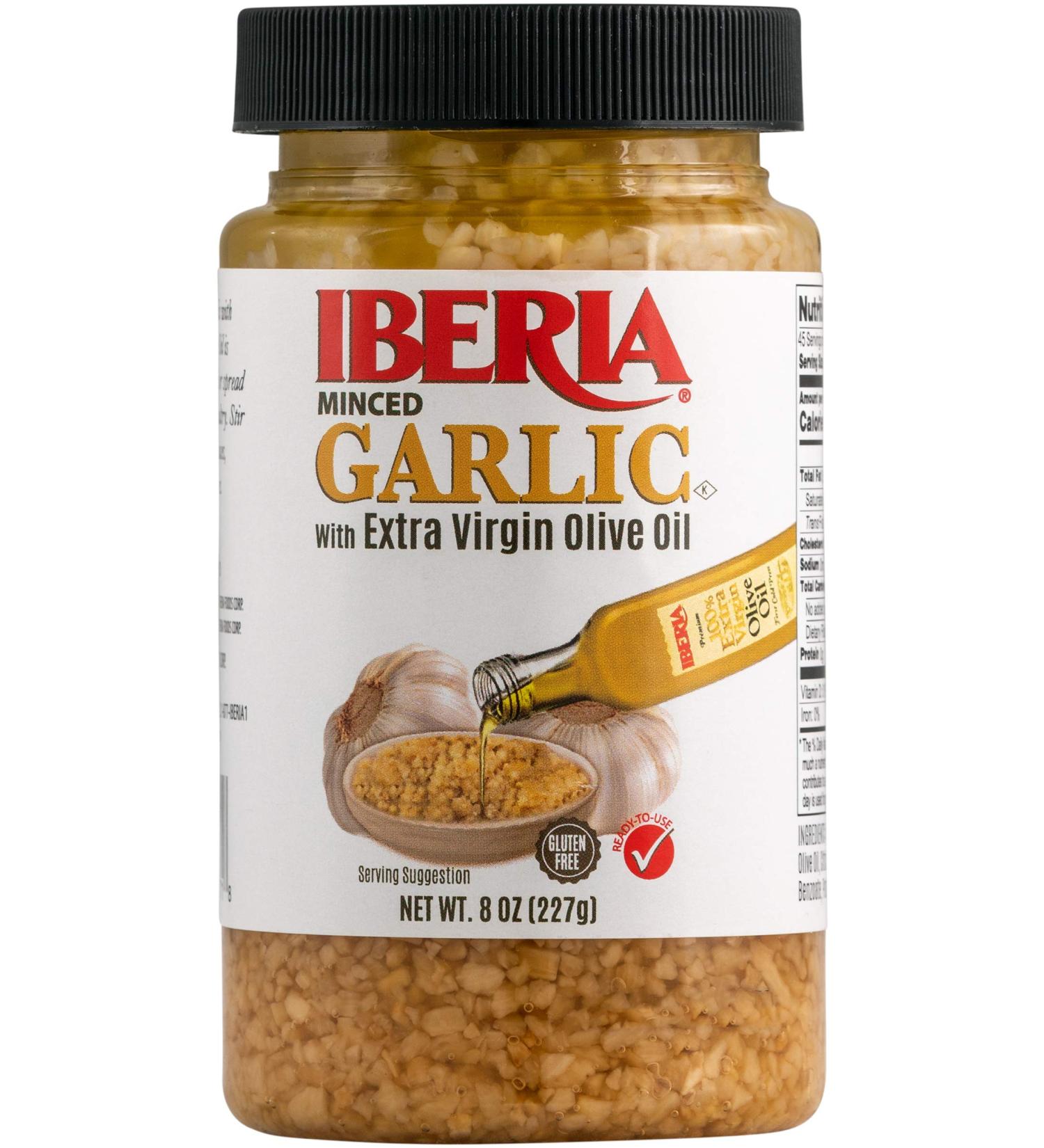 Iberia Minced Garlic with Olive Oil - 8 oz (Pack of 1) | Garlic in Oil - Buy Online on GoSupps.com