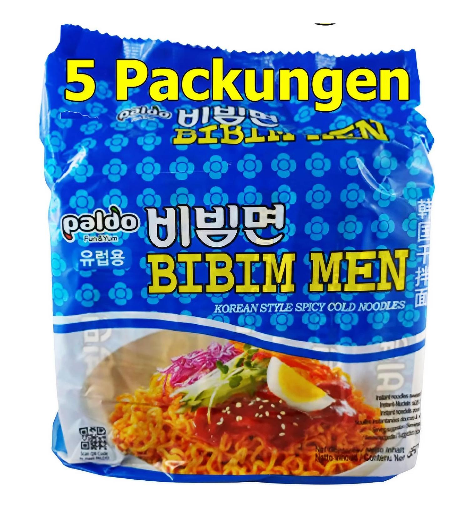 rumarkt Paldo Bibim Men 5 x 130 g Sweet and Spicy Instant Pasta