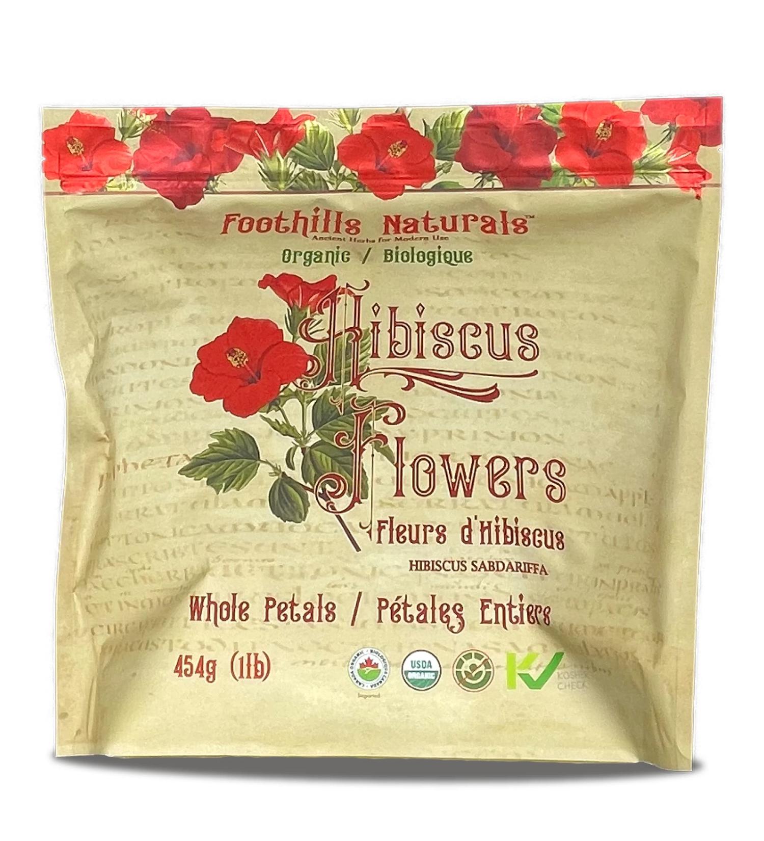 Foothills Naturals Hibiscus Flowers organic - 1 Pound / 454g Whole - Buy Online on GoSupps.com