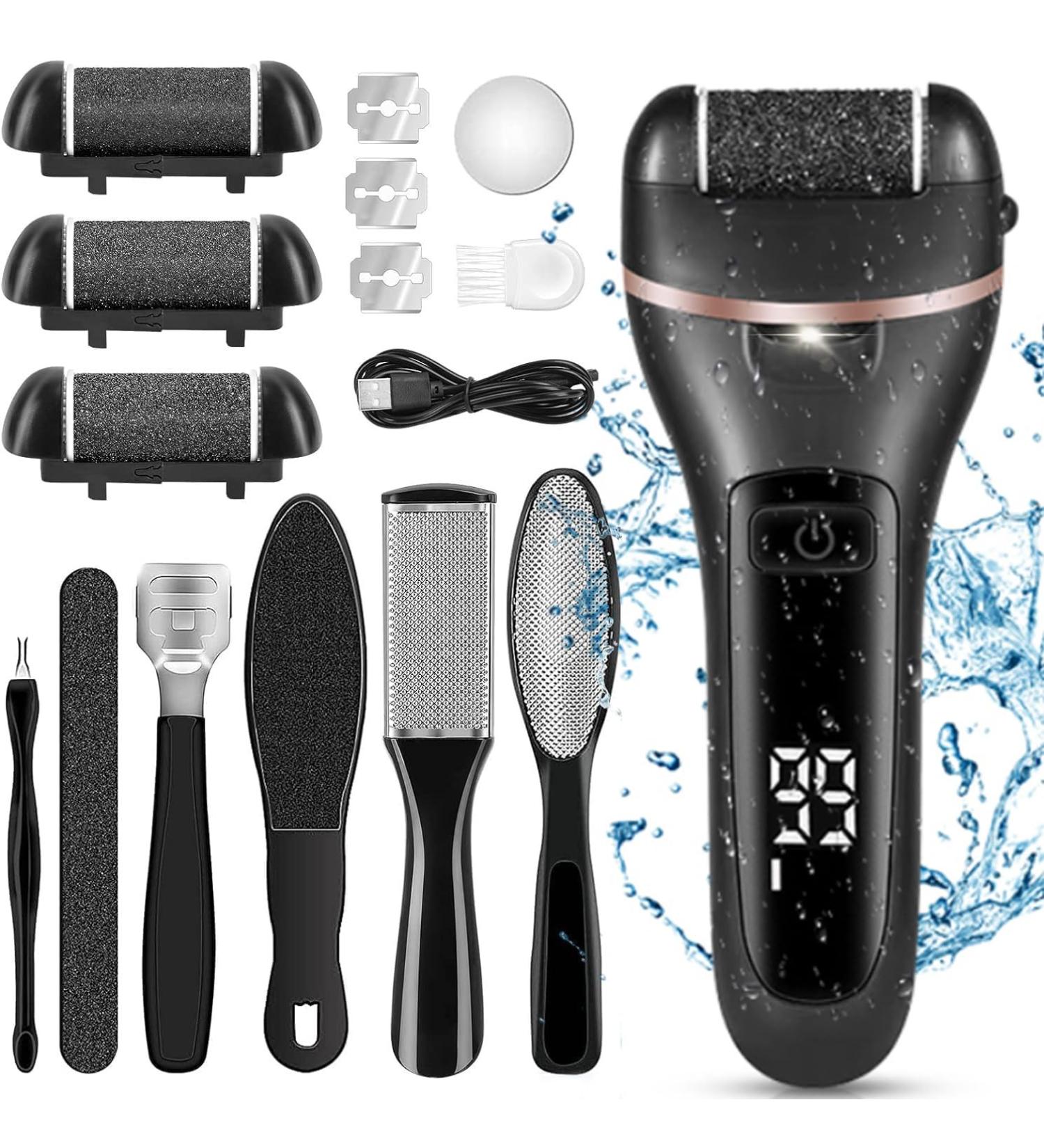 Premium Electric Foot Callus Remover Kit - 18 Pieces for Smooth Feet | Electric Pedicure Dead Skin & Callous Remover Tool (Black - Buy Online on GoSupps.com