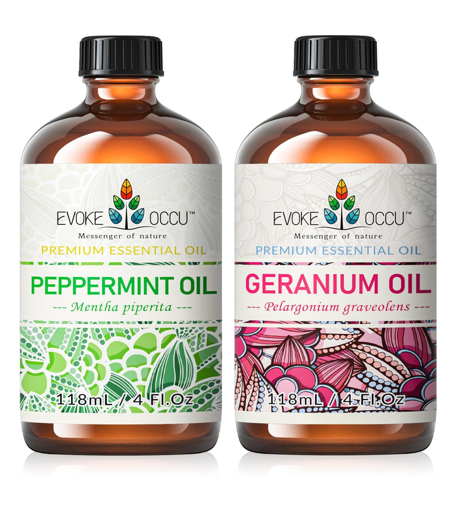 EVOKE OCCU Peppermint Essential Oil and Geranium Essential Oil - 4 Fl Oz - Buy Online on GoSupps.com