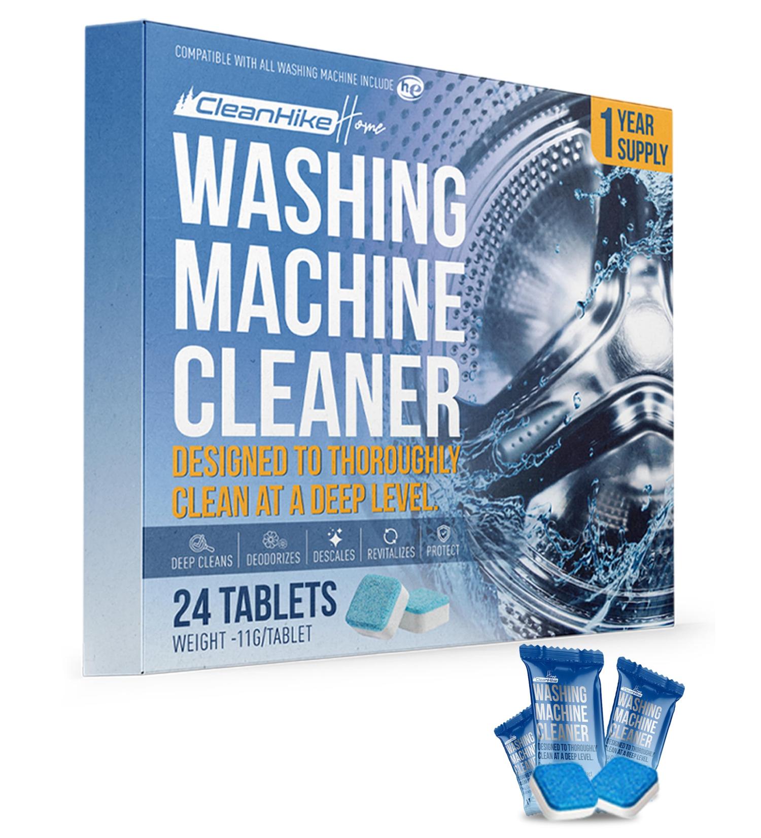 Washing Machine Cleaner Descaler Tablets - Eco-Friendly Deep Cleaning (24 Tablets 1 Year Supply) for HE Front & Top Loaders - Odor & Grime Eliminator - Buy Online on GoSupps.com