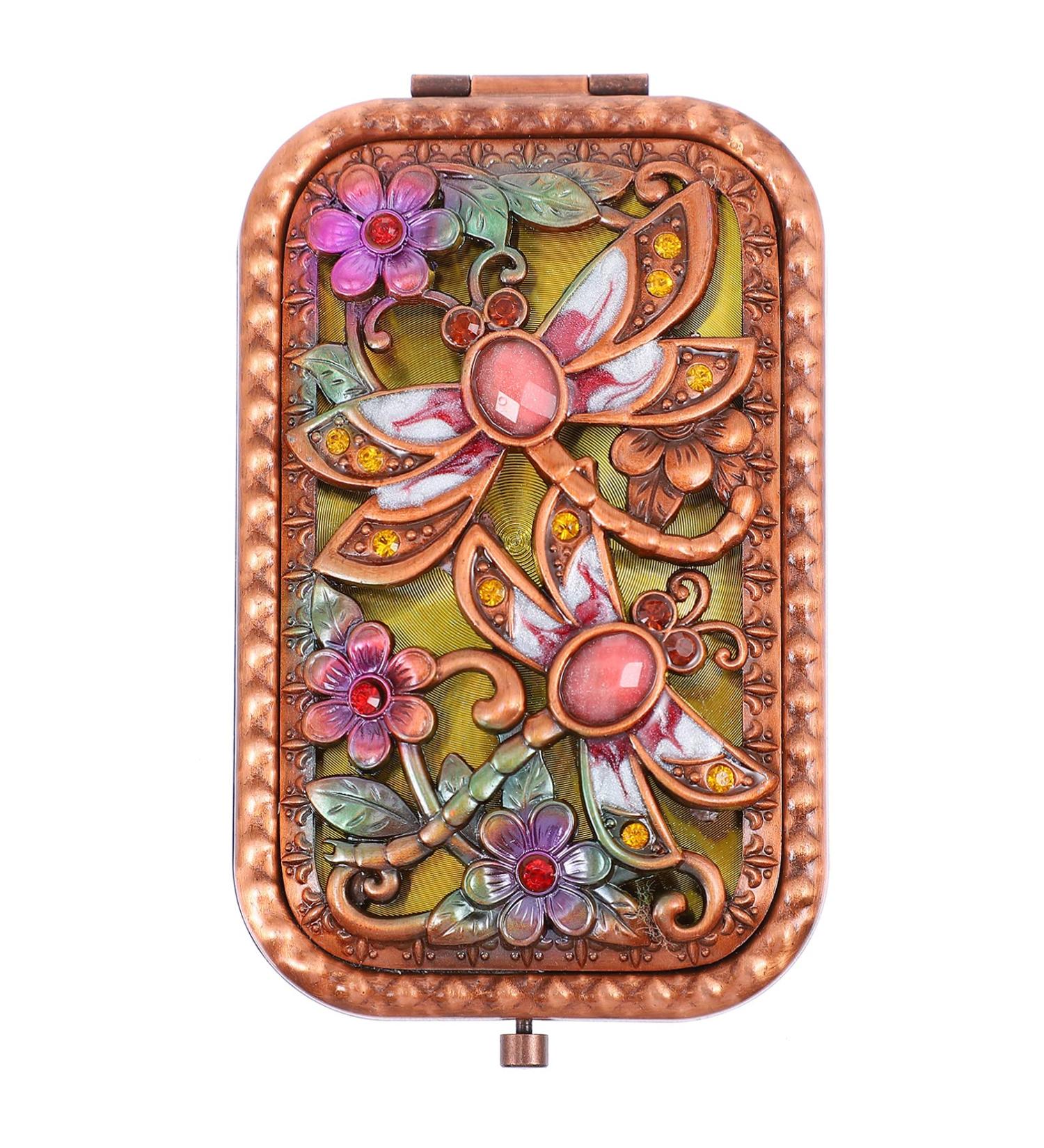 Beaupretty Moms Gift Folding Pocket Mirror - Double-Sided Small Dragonfly Travel Makeup Mirror - Claret - Buy Online on GoSupps.com
