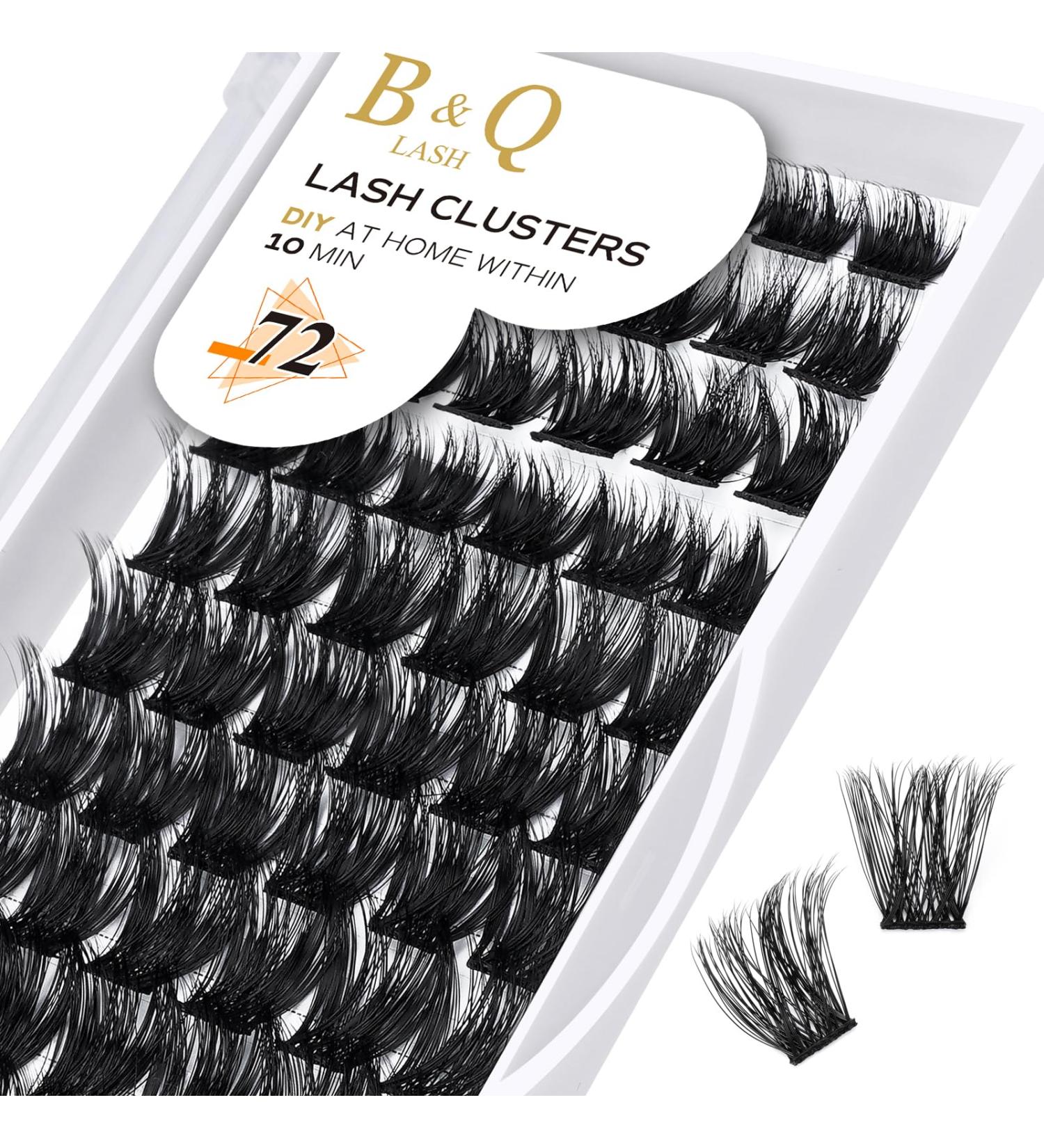 D-14mm Cluster Lashes Mega Volume DIY Eyelash Extensions - 72 Clusters C D Curl Soft Fluffy Individual Lash Clusters - B&Q Lash Clusters for Stunning Results - Buy Online on GoSupps.com