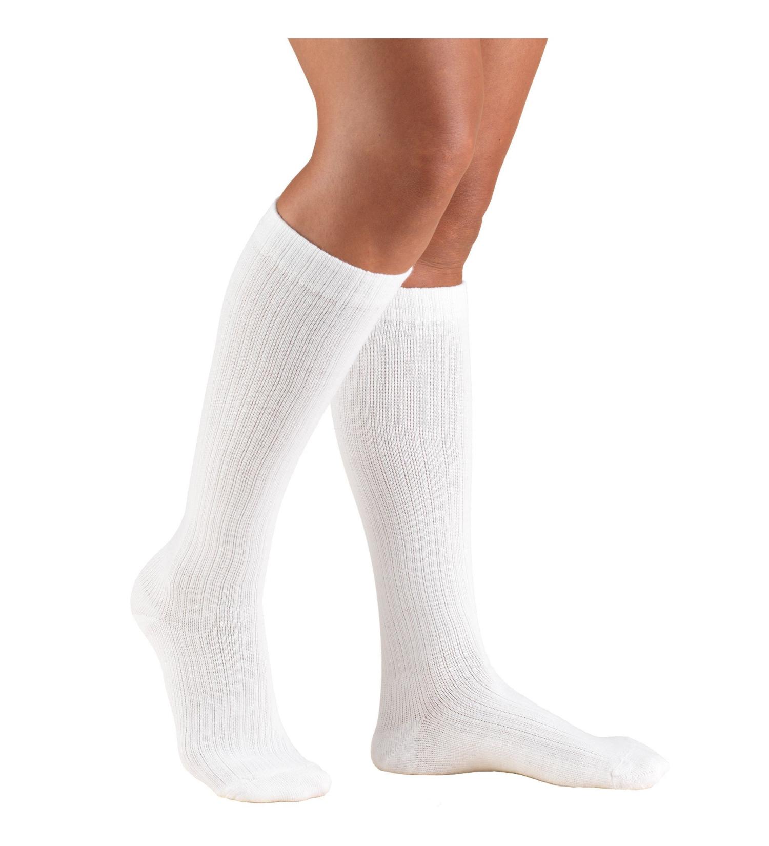 Truform Compression Socks for Women - 10-20 mmHg Knee High Gym Socks (2 Pairs) in White | Support & Comfort - Buy Online on GoSupps.com