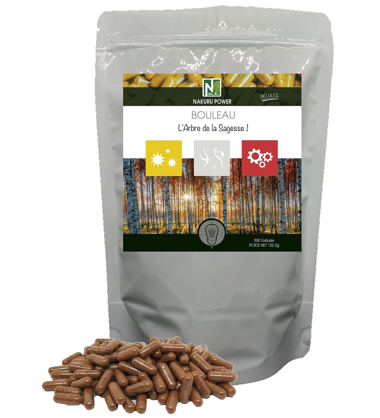 NAKURU | Birch | Power Range | Made in France | The Tree of Wisdom! | (500 Capsules of 305mg/Net Weight: 151g) - Buy Online on GoSupps.com