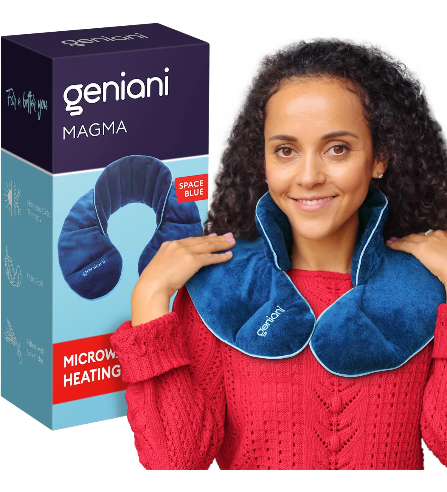 GENIANI Microwavable Heating Pad - Herbal Aromatherapy Neck Wrap for Pain Relief - Hot/Cold Compress (Space Blue) - Buy Online on GoSupps.com