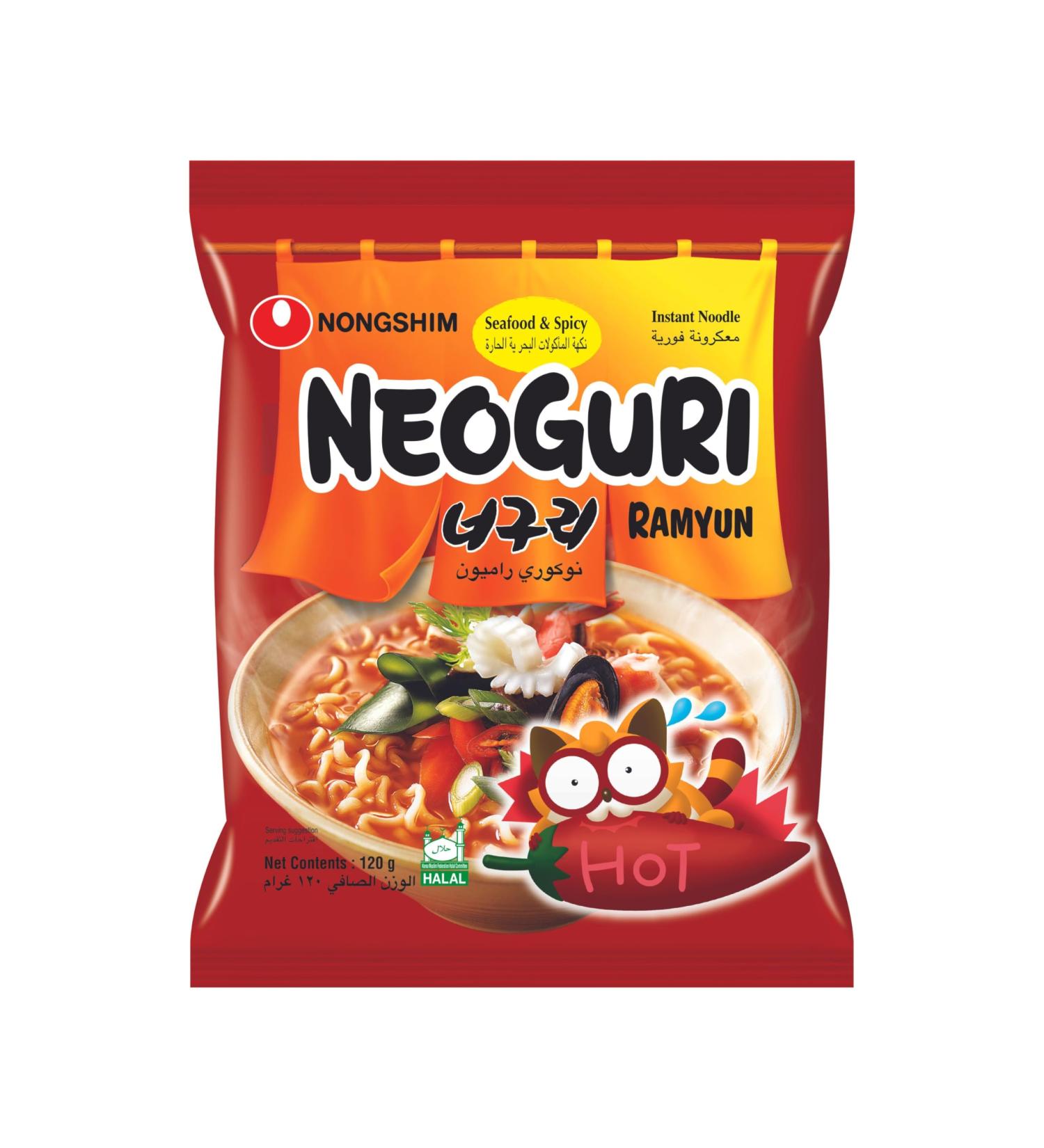 Nongshim Neoguri Udon Type Noodles - Spicy Seafood 120g | Authentic Korean Flavor - Buy Online on GoSupps.com