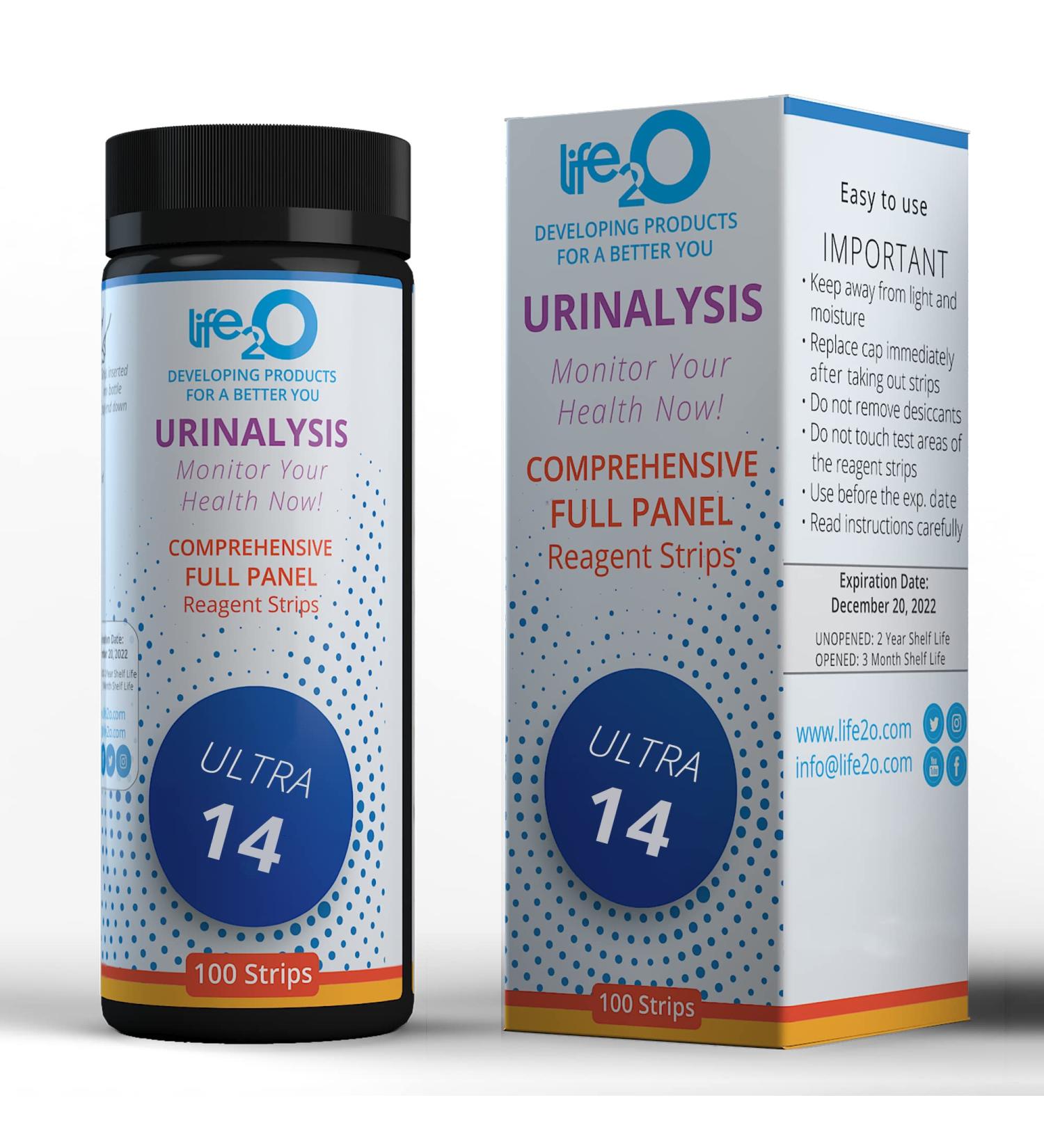 ULTRA-14 Full-Panel Check-Up Urine Test Strips 100ct - UTI & Ketosis Testing Kit for Keto Dieters - Buy Online on GoSupps.com