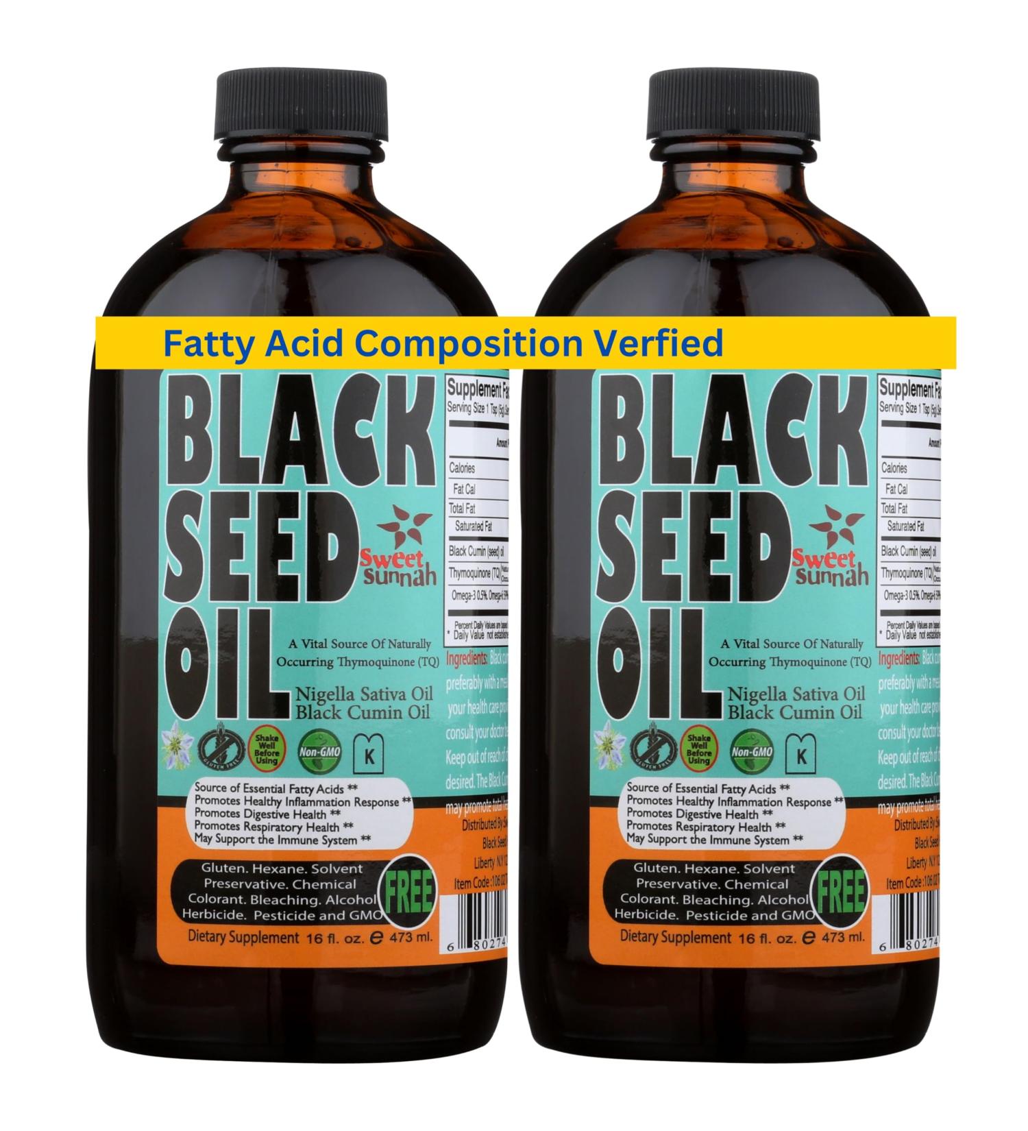 180 Days Premium 2 Pack 16-Ounce Turkish Black Seed Oil - 3X Thymoquinone Optimal - Cold-Pressed, Natural Source of Antioxidants - by Sweet Sunnah - Buy Online on GoSupps.com