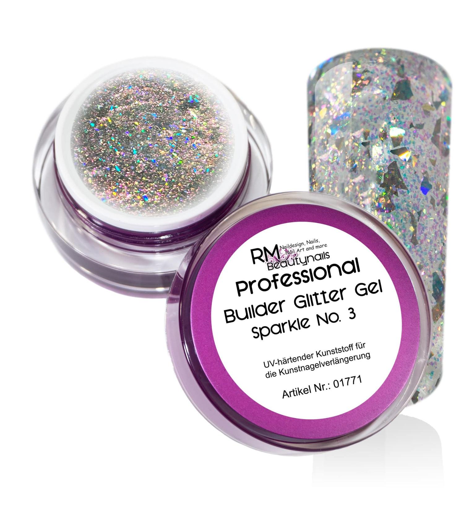 RM Beautynails Builder Glitter Gel No 3 - UV LED Nail Gel 5ml | Premium Builder Gel for Stunning Nails - International Shipping Available - Buy Online on GoSupps.com