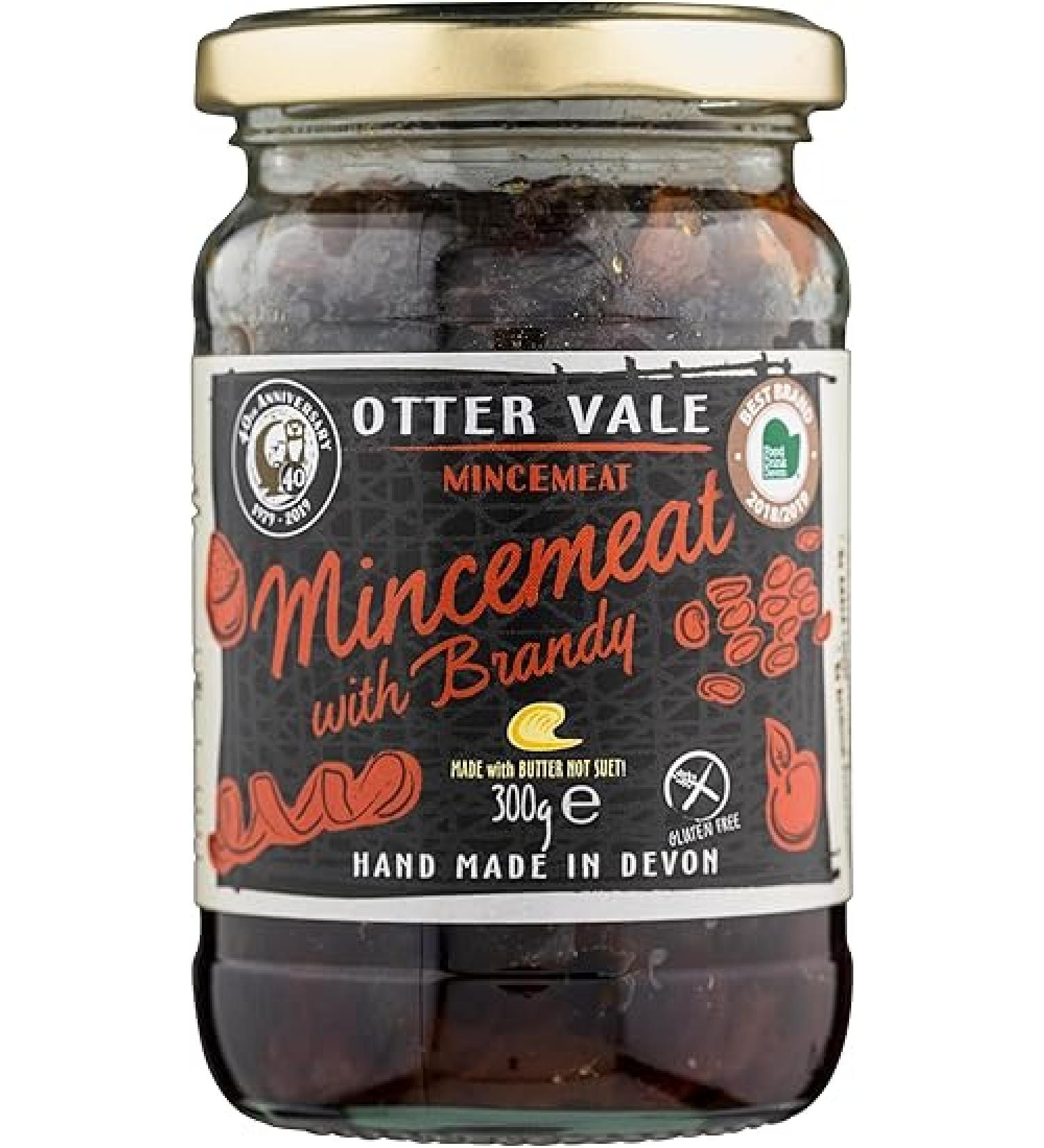 Otter Vale - Mincemeat with Brandy, made with butter and a healthy splash of brandy, hand-made in Devon, gluten-free, 300g glass jar x 3 - Buy Online on GoSupps.com