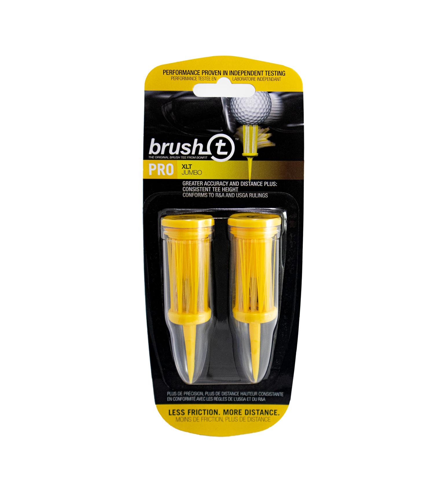 BRUSH T Premium Plastic Golf Tees Yellow XLT 3-Pack 3 1/8 Size - Unbreakable & Consistent Height - Perfect Golf Gift for Men and Women - Works With Any Golf Ball - Buy Online on GoSupps.com