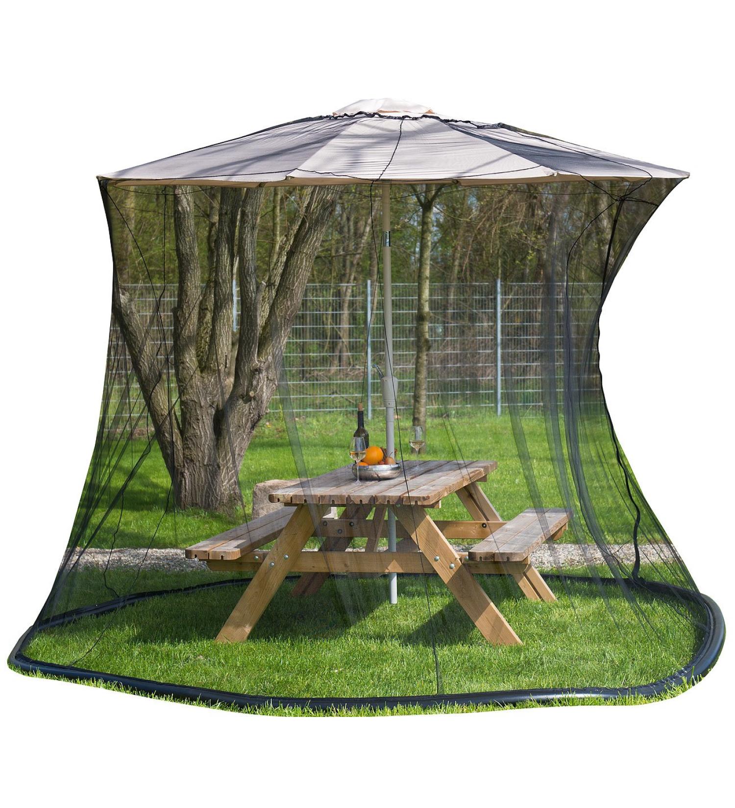 Infactory Moskitonetz Umbrella - Premium Mosquito Net for Parasols (330x250 cm) | 220 Mesh Black Mosquito Protection - Buy Online on GoSupps.com