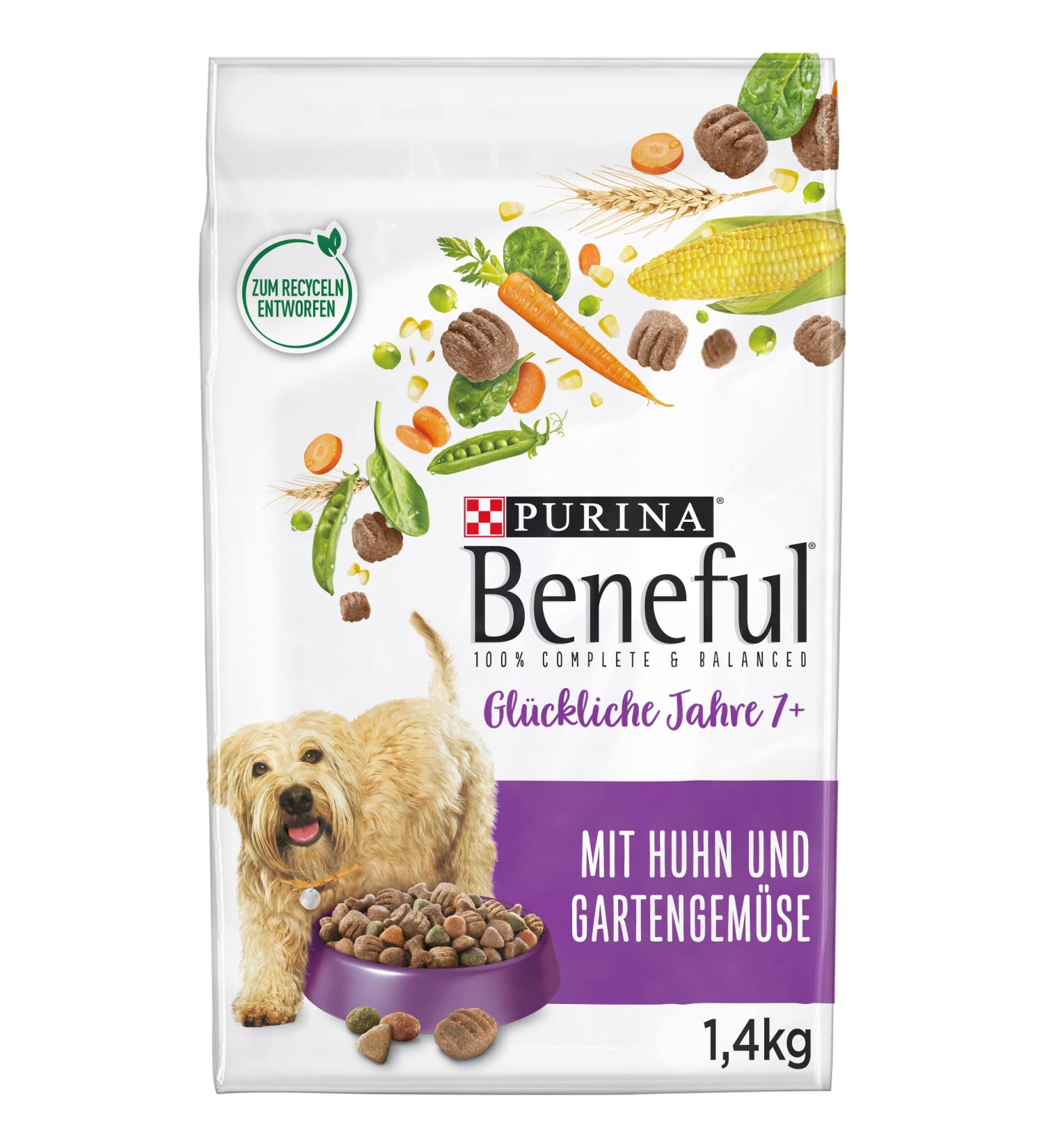 Benful Happy Years Senior Dog Food - Chicken & Garden Vegetables 6-Pack (8.4 kg) | Premium Dry Dog Food for Healthy Aging - Buy Online on GoSupps.com