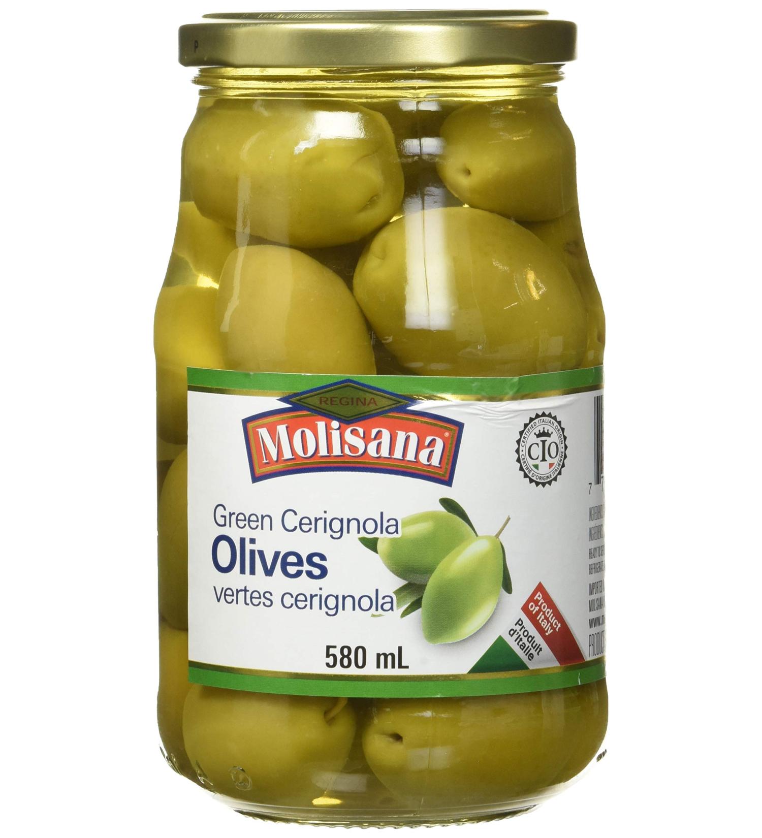 Regina Molisana Green Cerignola Olives 580 milliliters - Buy Online on GoSupps.com