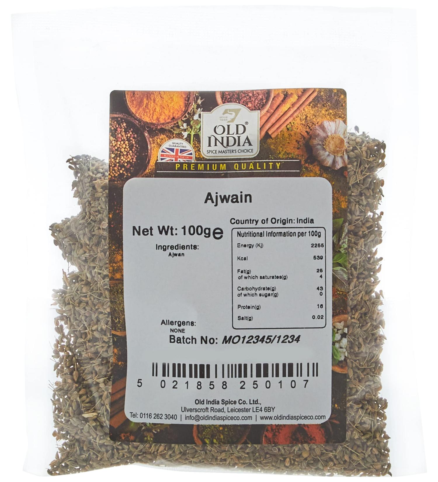 Old India Ajwain 100g - Premium Quality Ajwain Seeds for Cooking and Ayurvedic Benefits - Buy Online on GoSupps.com