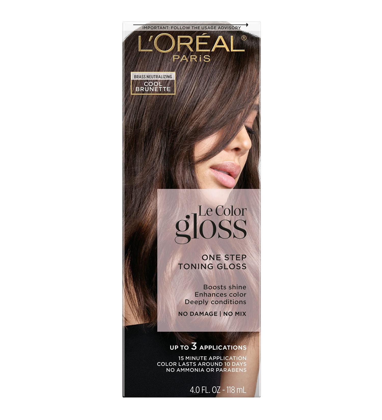 L'Oreal Paris Le Color One Step Toning Hair Gloss - Cool Brunette 4 Fl Oz - Buy Online on GoSupps.com