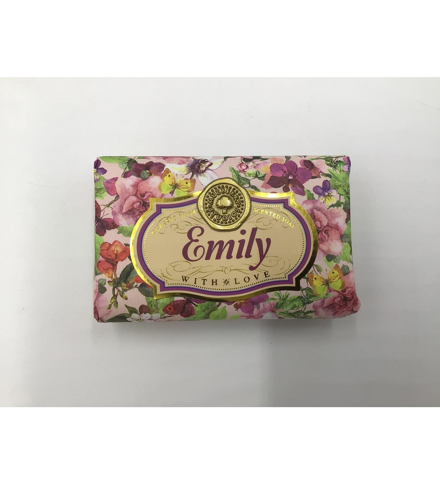 Emily - Gift Soap Bar For Her Birthday Rose Scent Mum Grandmother Cleanser Lather Present Girl