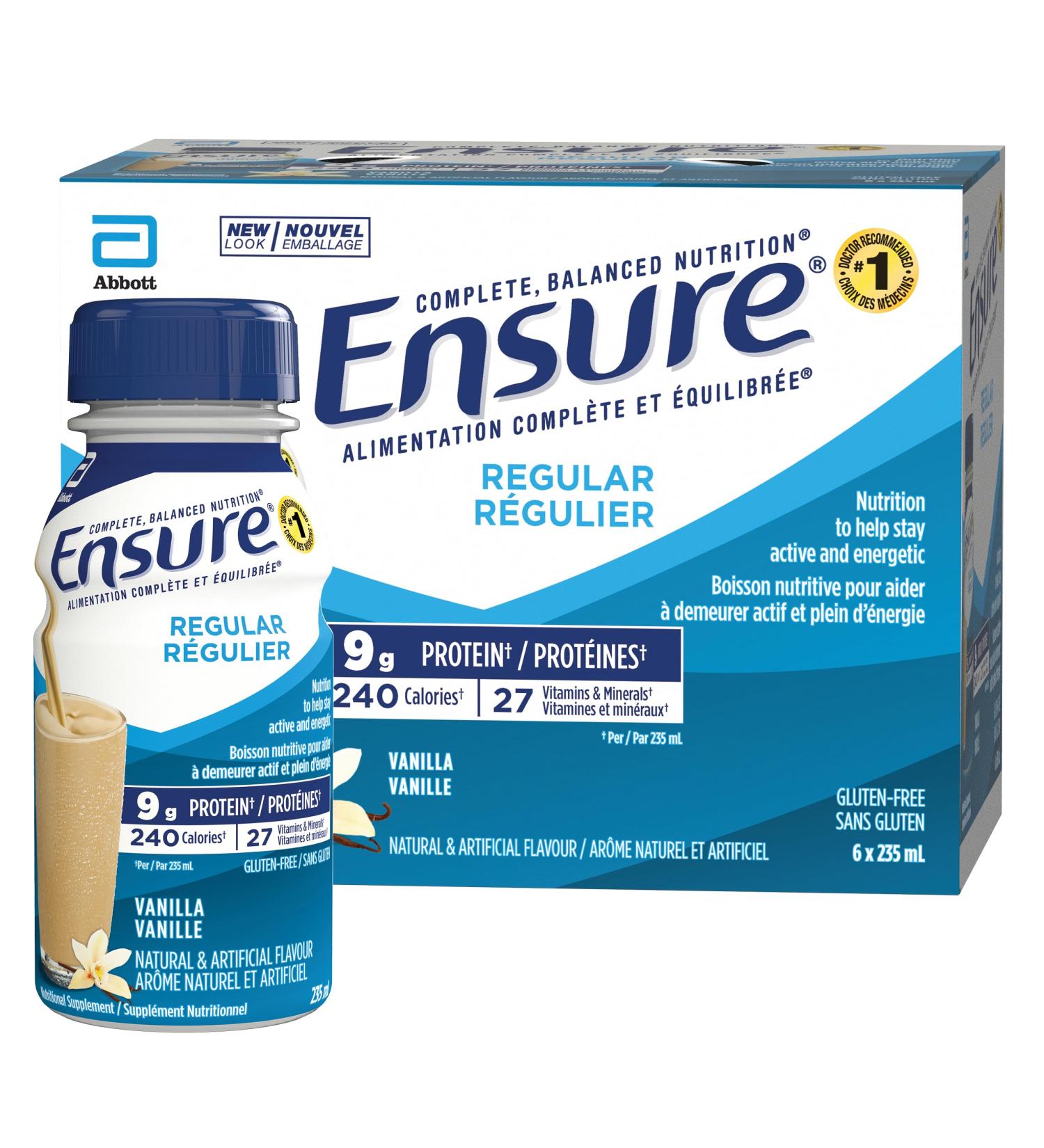 Ensure Regular Nutritional Supplement Shake Nutrition To Stay Active And Energetic Vanilla 6 x 235-mL Bottles Vanilla 235 ml (Pack of 6) - Buy Online on GoSupps.com