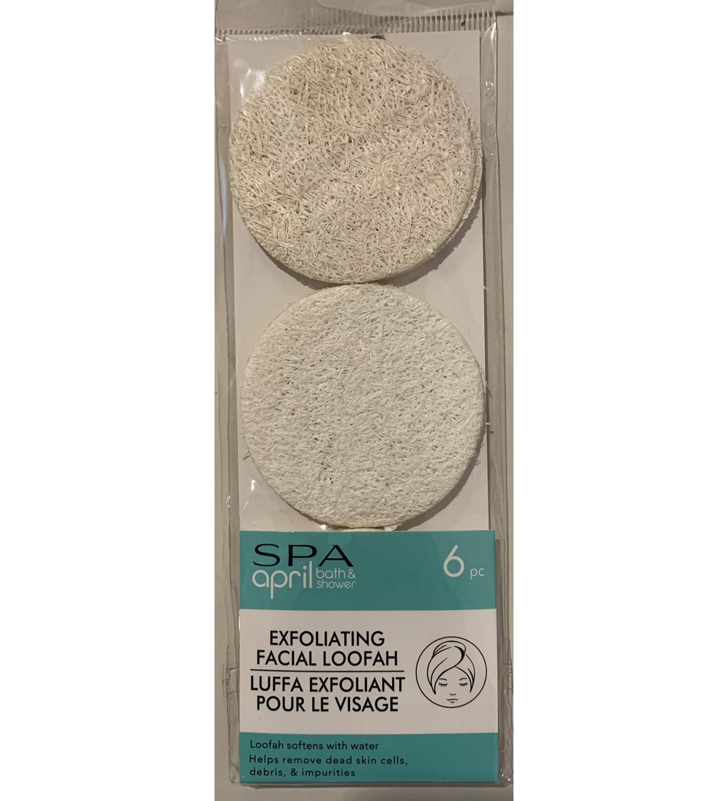 Spa april Bath & Shower Exfoliating Facial Loofah 6ct 2pks (Bean Vanilla)