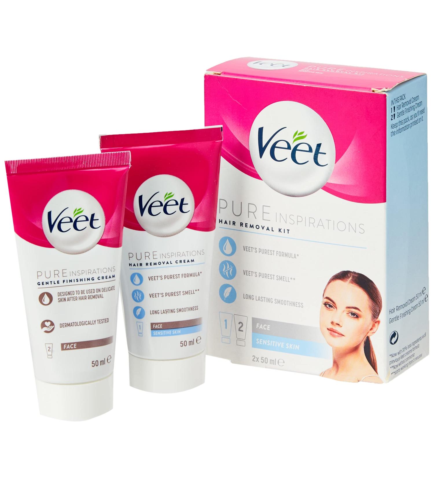 Shop Veet Face Cream Kit Sensitive (2x50ml) - Perfect for Smooth Skin | Buy Internationally - Buy Online on GoSupps.com