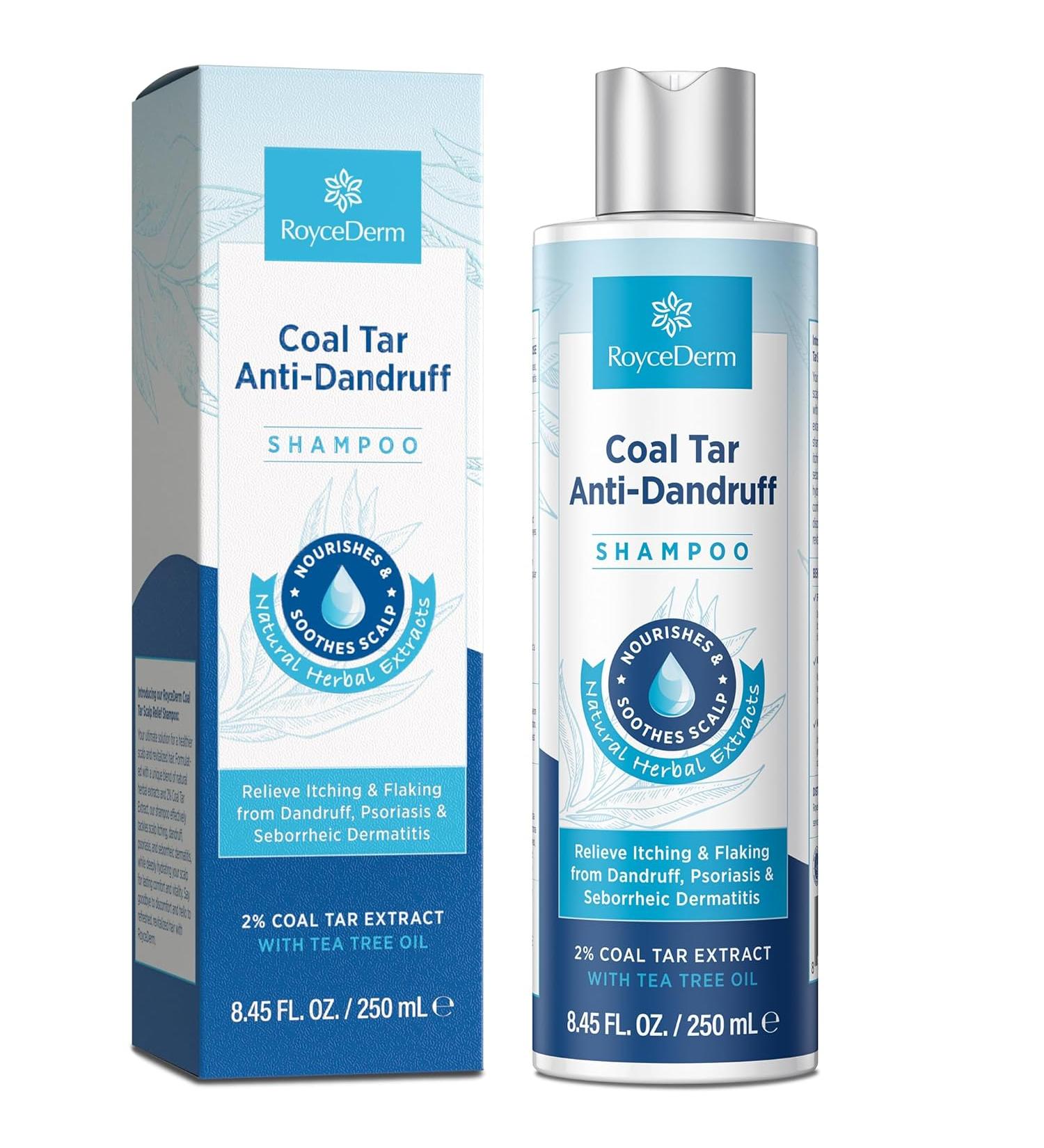 RoyceDerm dandruff psoriasis and seborrheic dermatitis - Extra Strength 2% Coal Tar | 8.45 fl oz - Buy Online on GoSupps.com