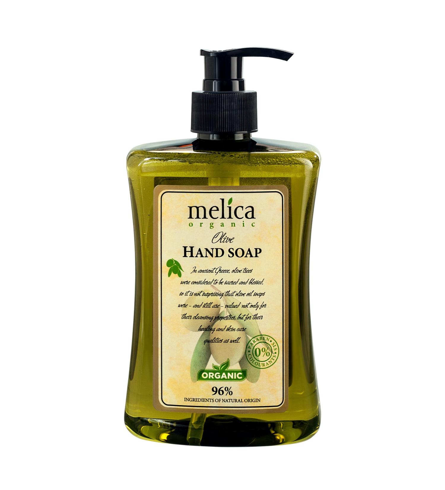 Melica MELICA ORGANIC OLIVE CARE Nourishing and moisturizing soft liquid hand soap with 96% natural olive extract 500 ml