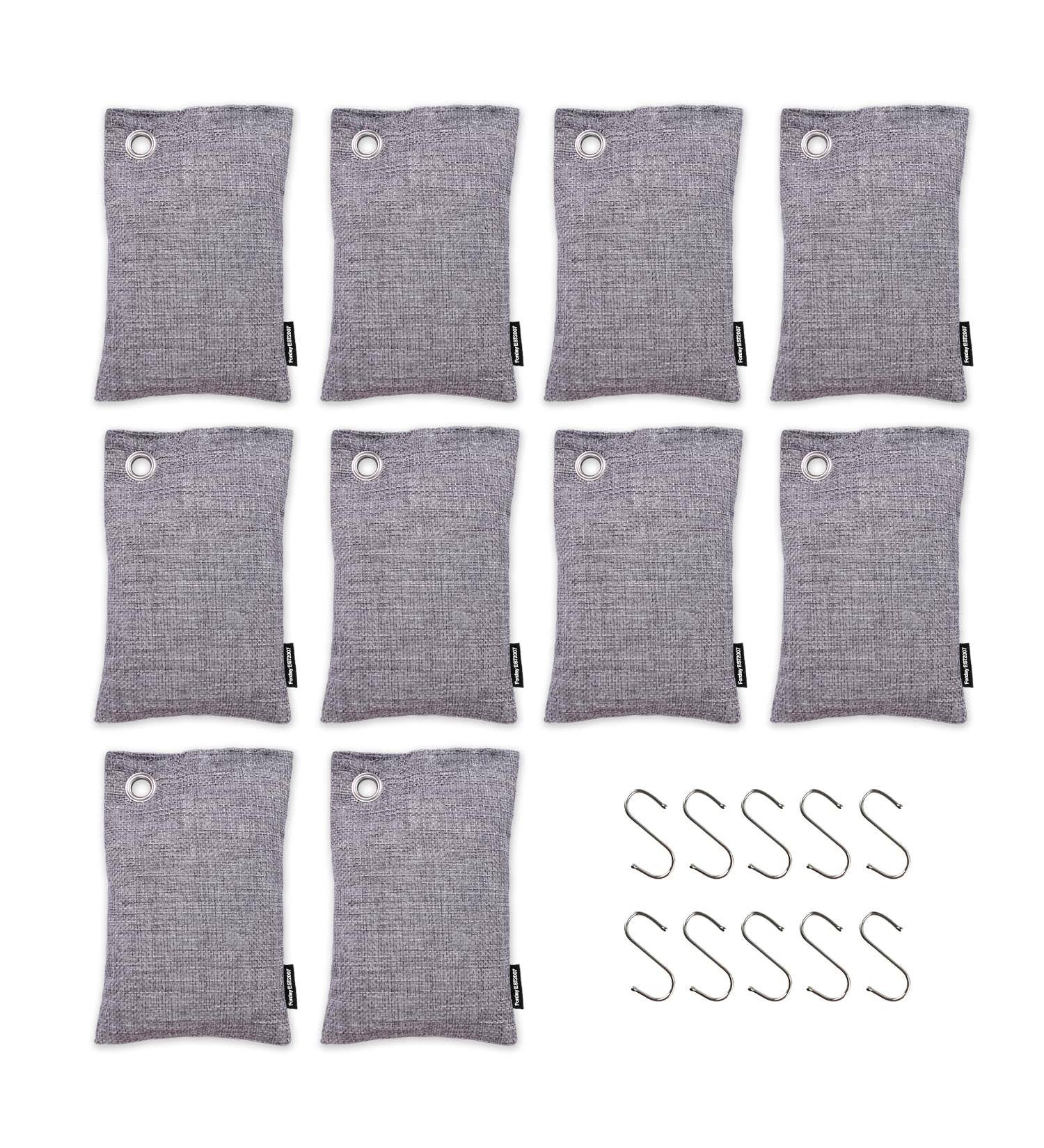 Buy Fonday 10 Packs Bamboo Charcoal Deodorizer Bags - Odor Eliminator & Air Purifier for Gym Shoes Cars Pet & Closets - 100g Each with Hook - Buy Online on GoSupps.com