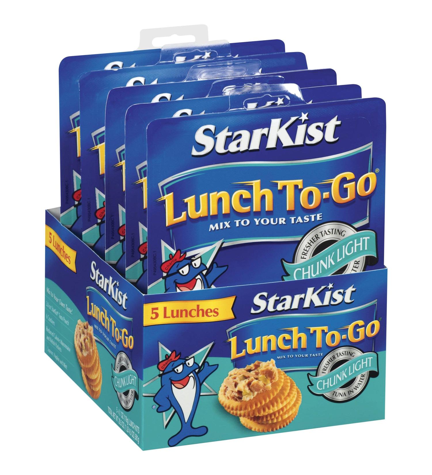 StarKist Lunch To-Go Chunk Light Tuna in Water 4.1 Ounce (Pack of 5)