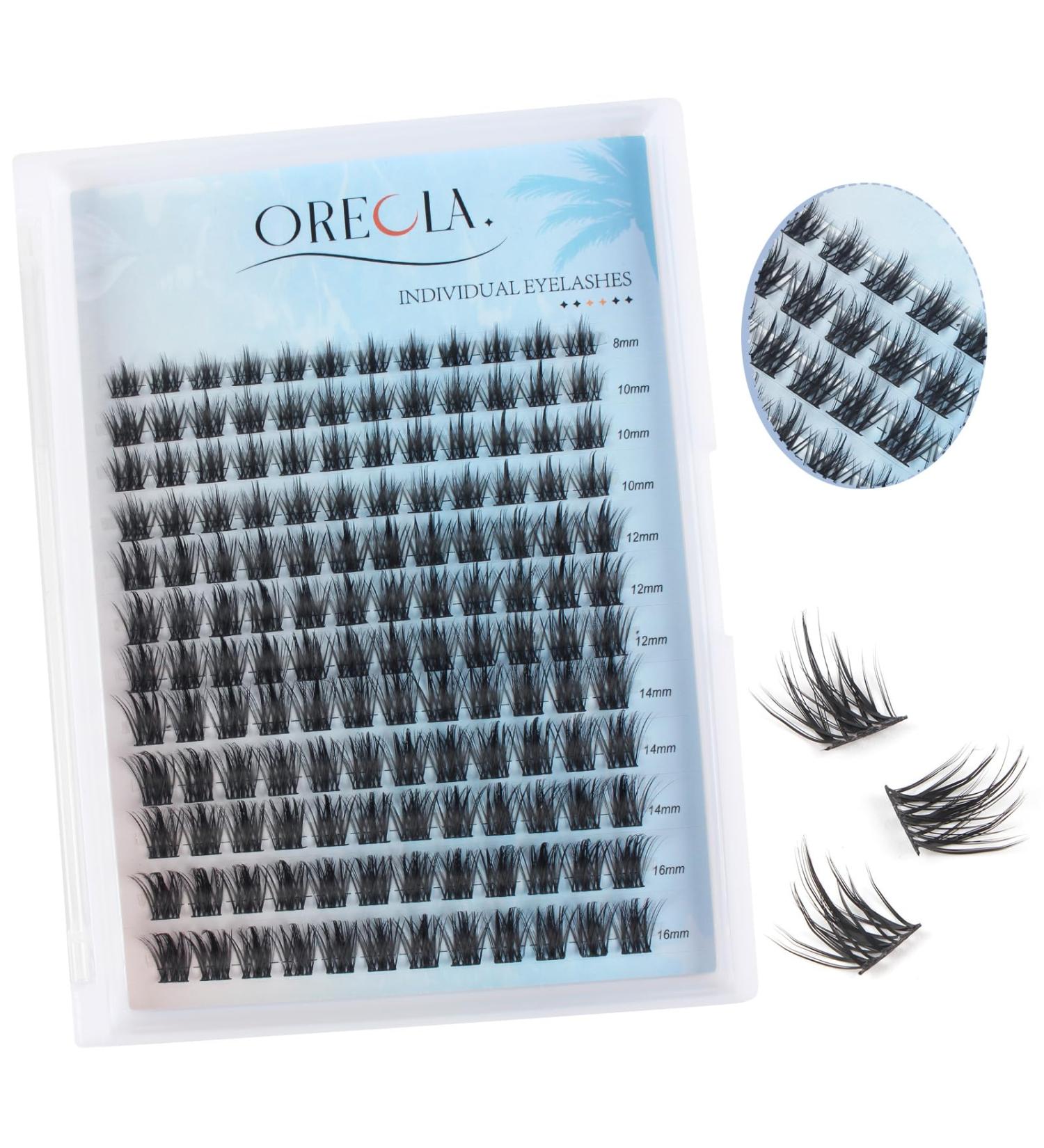 Oreola Single Eyelashes - 144 Pieces Cluster Super Thin Ribbon 8-16 mm DIY Eyelash Extensions for Beginners | International Shipping - Buy Online on GoSupps.com