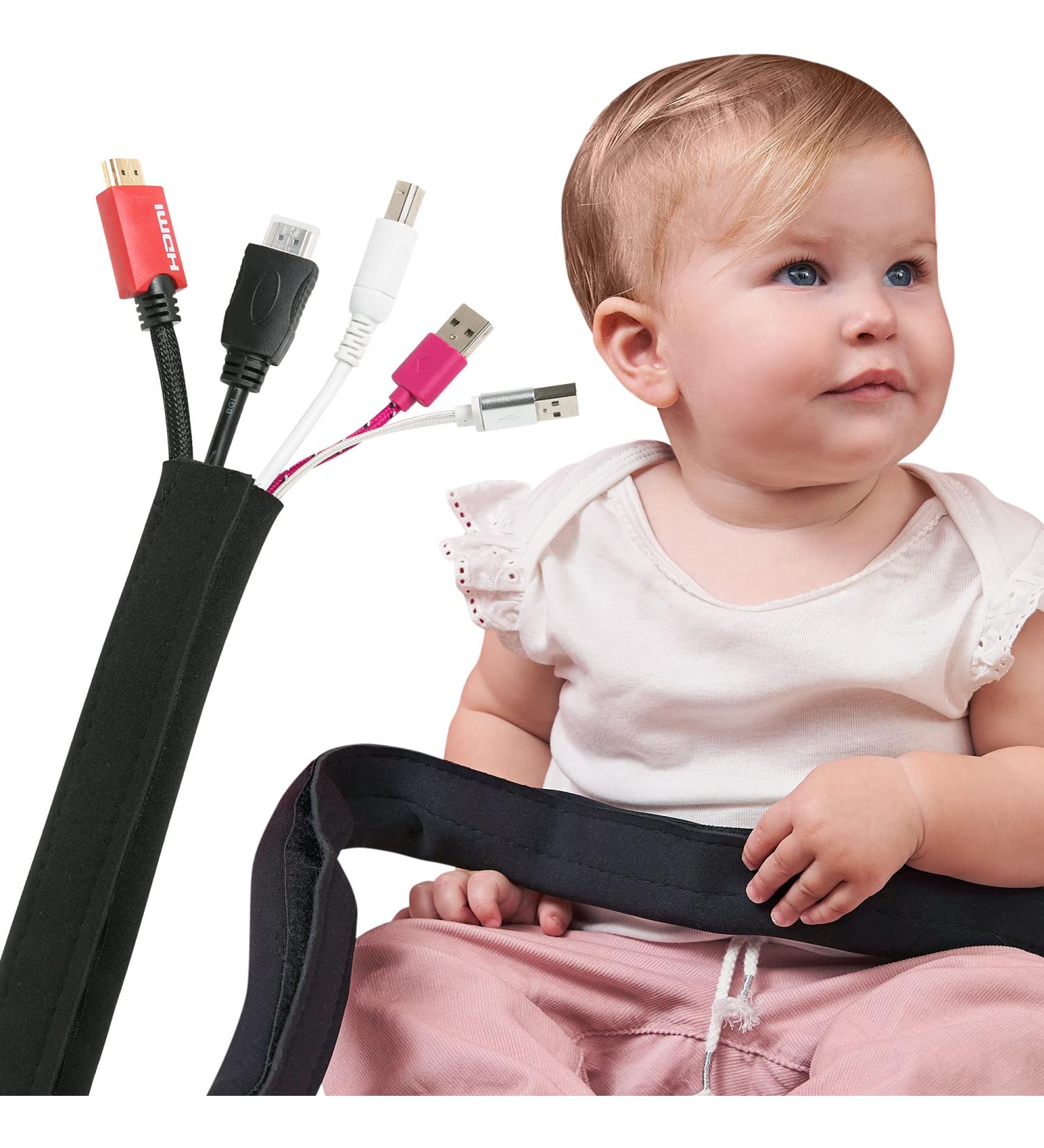 Child Proof Cord Covers - Cuttable & Flexible DIY Wraps for Baby Proofing and Organizing PC, Home Entertainment, and Office Computer Wiring - Black - Buy Online on GoSupps.com