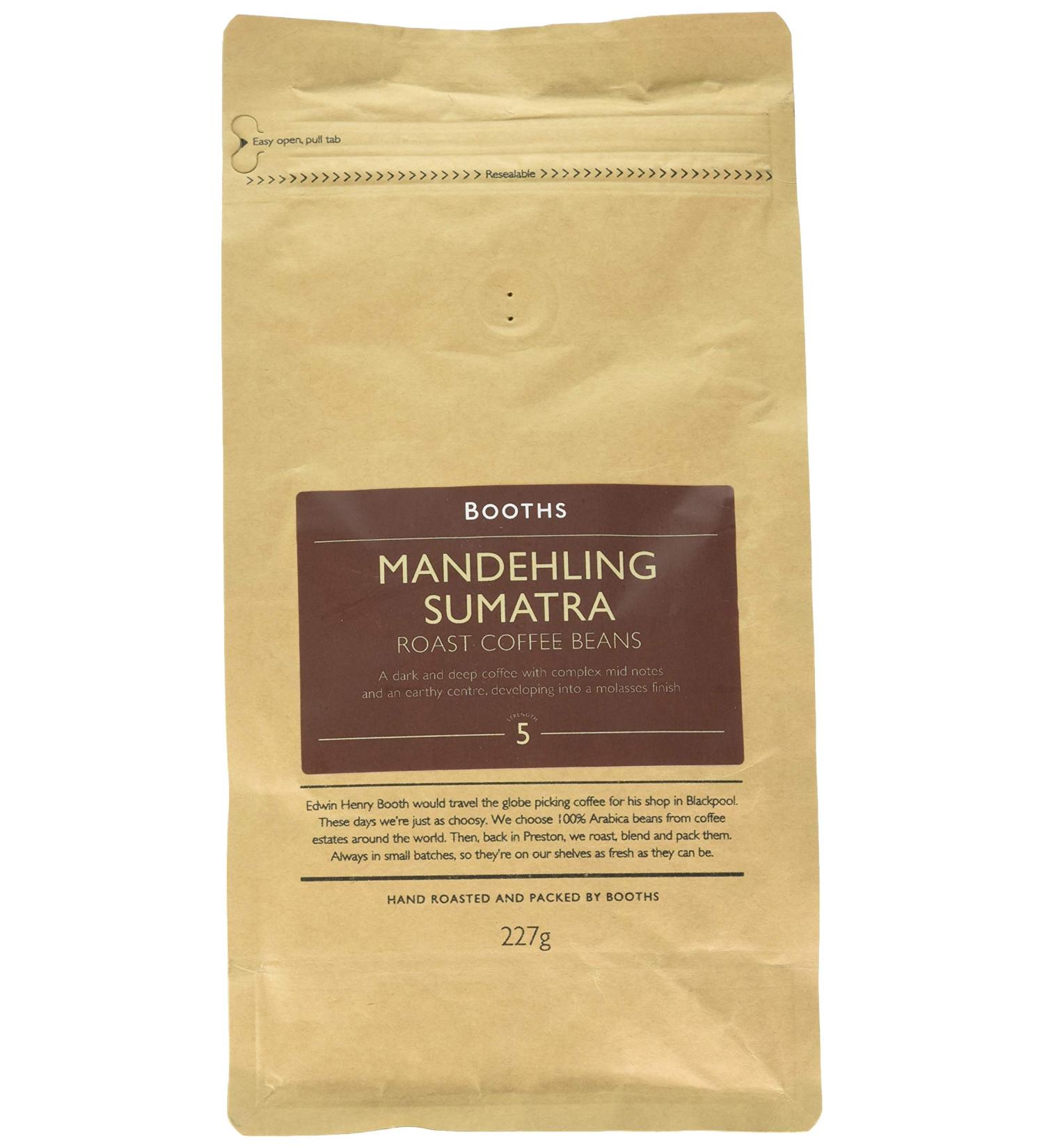 Booths Mandehling Sumatra Roast Coffee Beans 227g - Buy Online on GoSupps.com