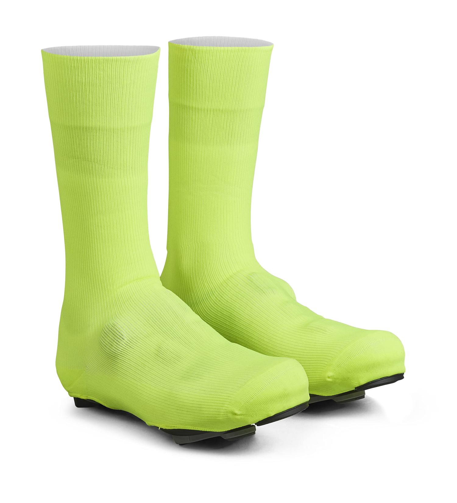 Gripgrab Flandria Waterproof Racing Bike Overshoes | Hi-Vis Yellow Knitted Aero Cover Socks XL (45-47) - Ultimate Rain Protection - Buy Online on GoSupps.com
