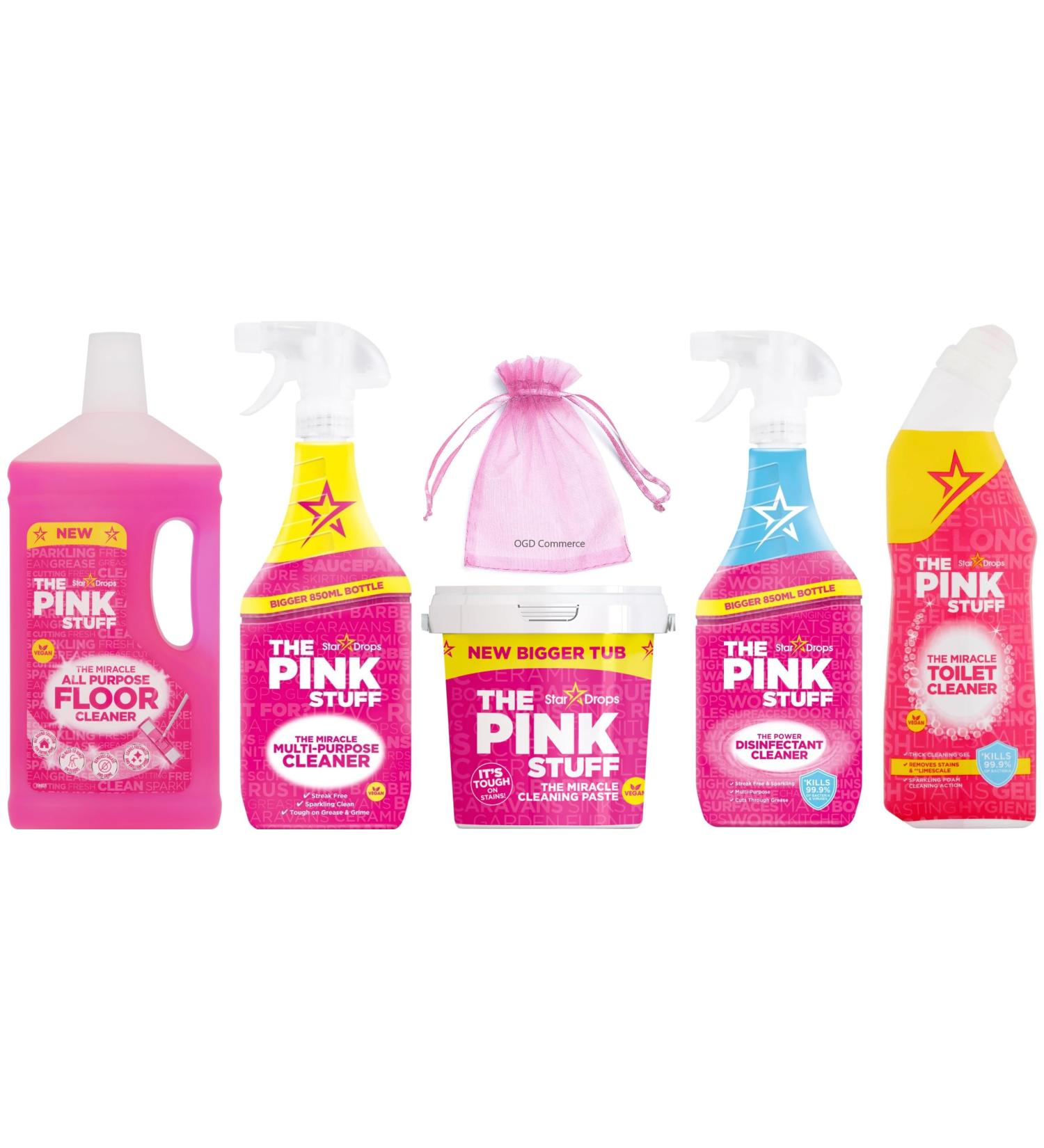 The Pink Stuff for Household cleaning bundle: Floor Cleaner Multipurpose spray Cleaning Paste Disinfectant spray Toilet Cleaner 5 pieces Set + for you: Organza Small Bag - Buy Online on GoSupps.com