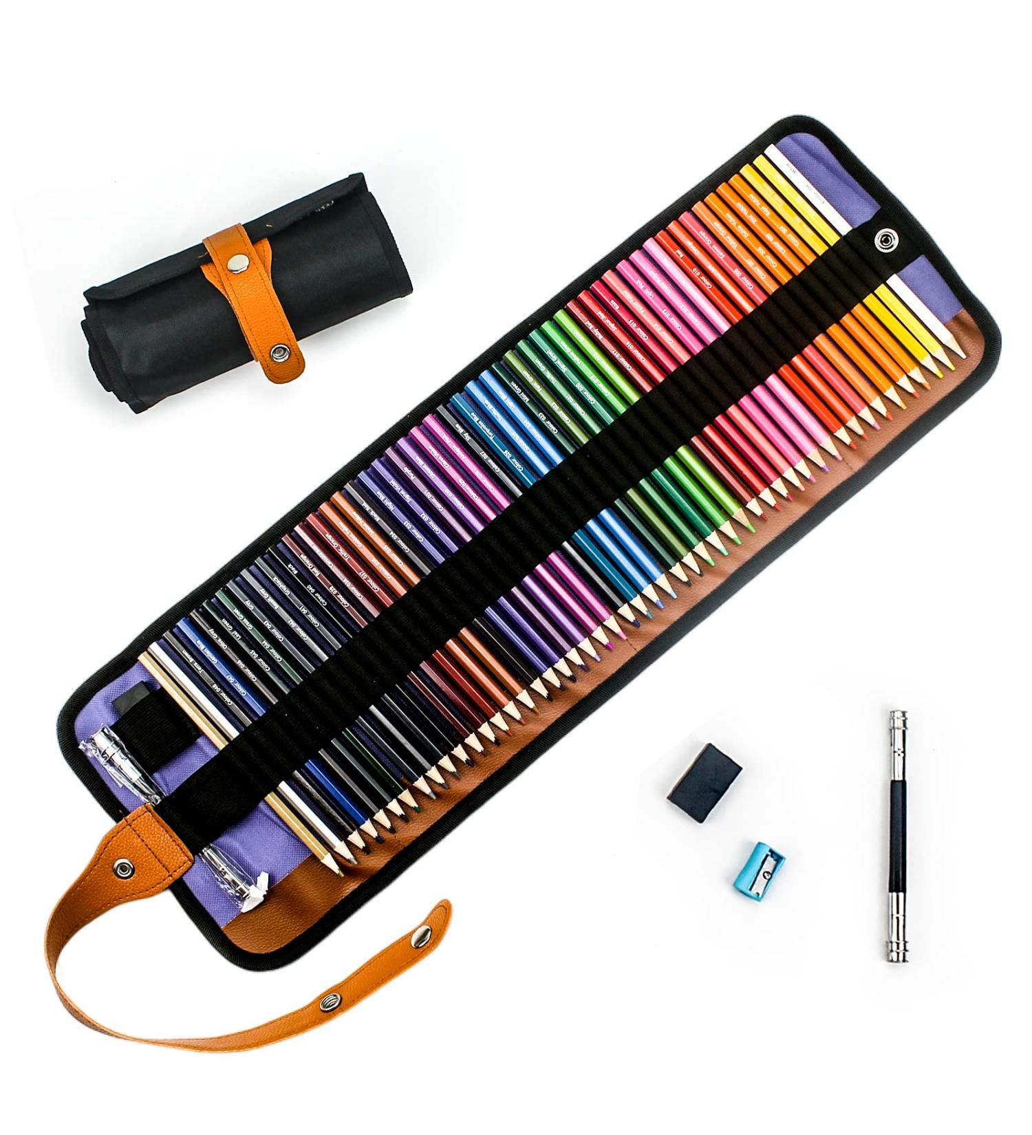 XingFu Tree 50 Colored Pencils Set with Canvas Wrap - Rich Pigments for Professional Sketching and Coloring - Buy Online on GoSupps.com