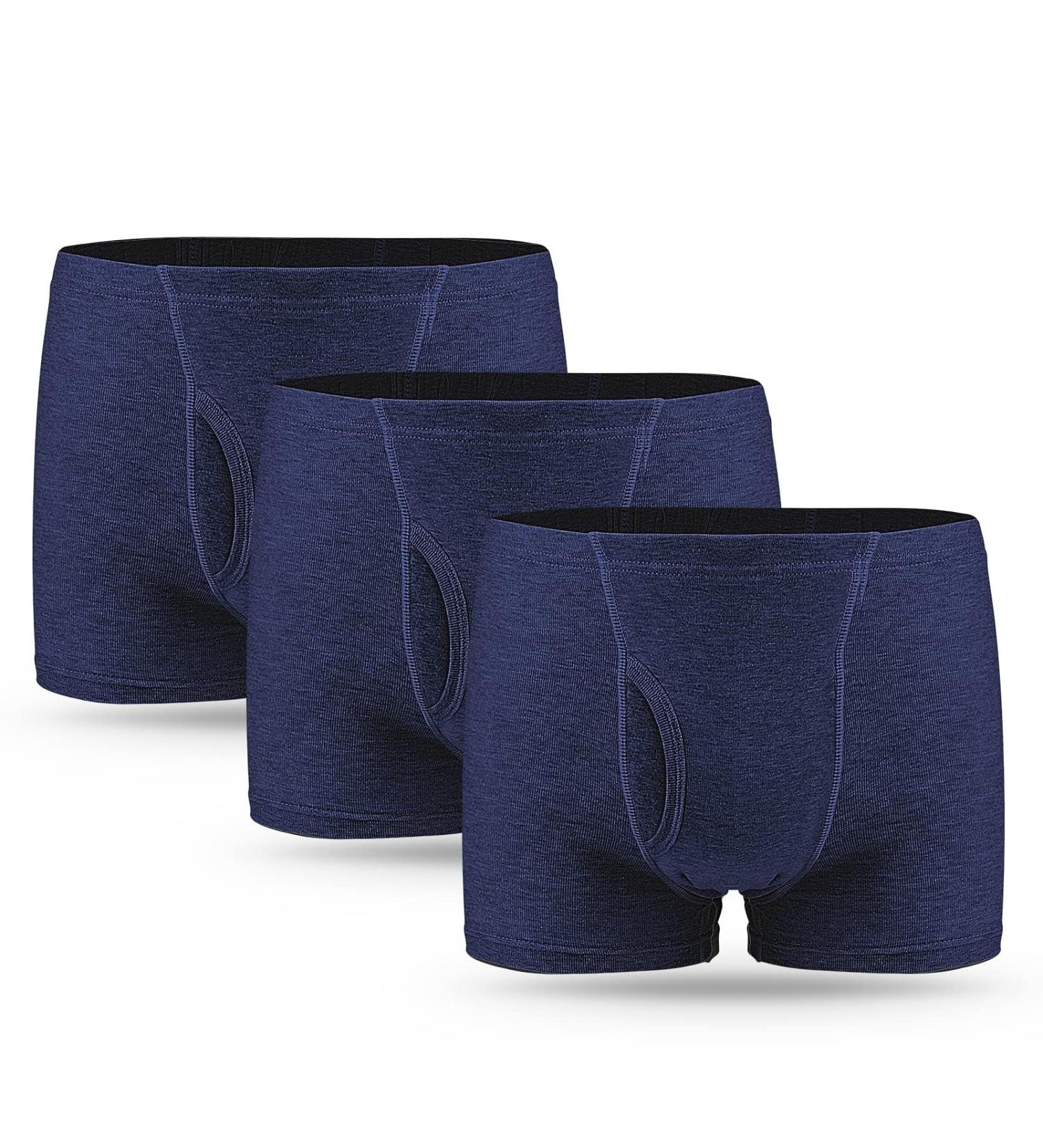 Buy 3 Piece Men's Incontinence Pants | Washable Absorbent Boxers Shorts | XXL Cotton Underwear for Urine Protection - Blue - Buy Online on GoSupps.com