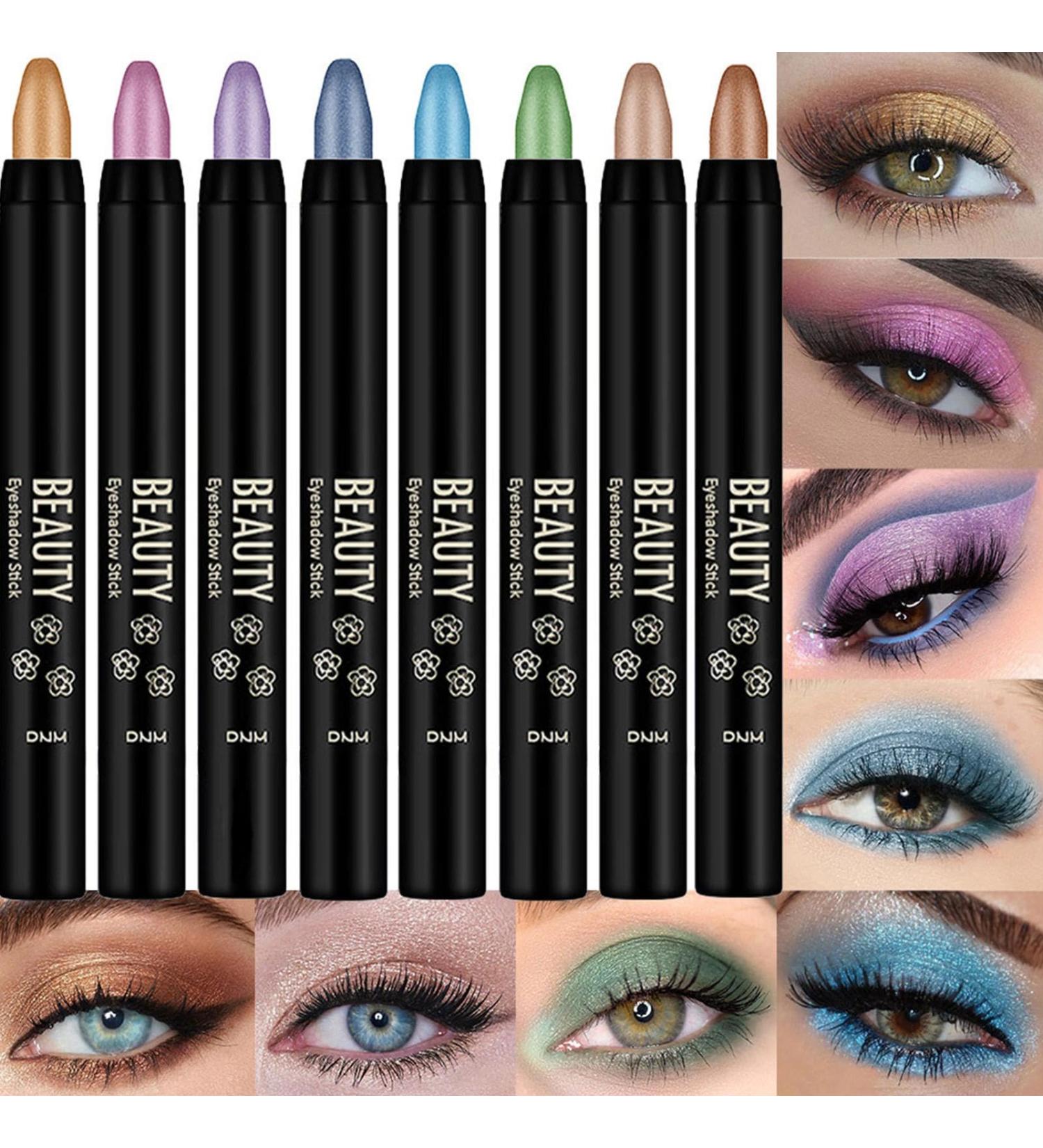 Cream Eyeshadow Stick Eye Glitter Sticks Set | Long-Lasting Smudge-Resistant Eye Shadow Stick Shimmer Cream Eyeshadow Pencil Blendable for Eyes 02 - Buy Online on GoSupps.com