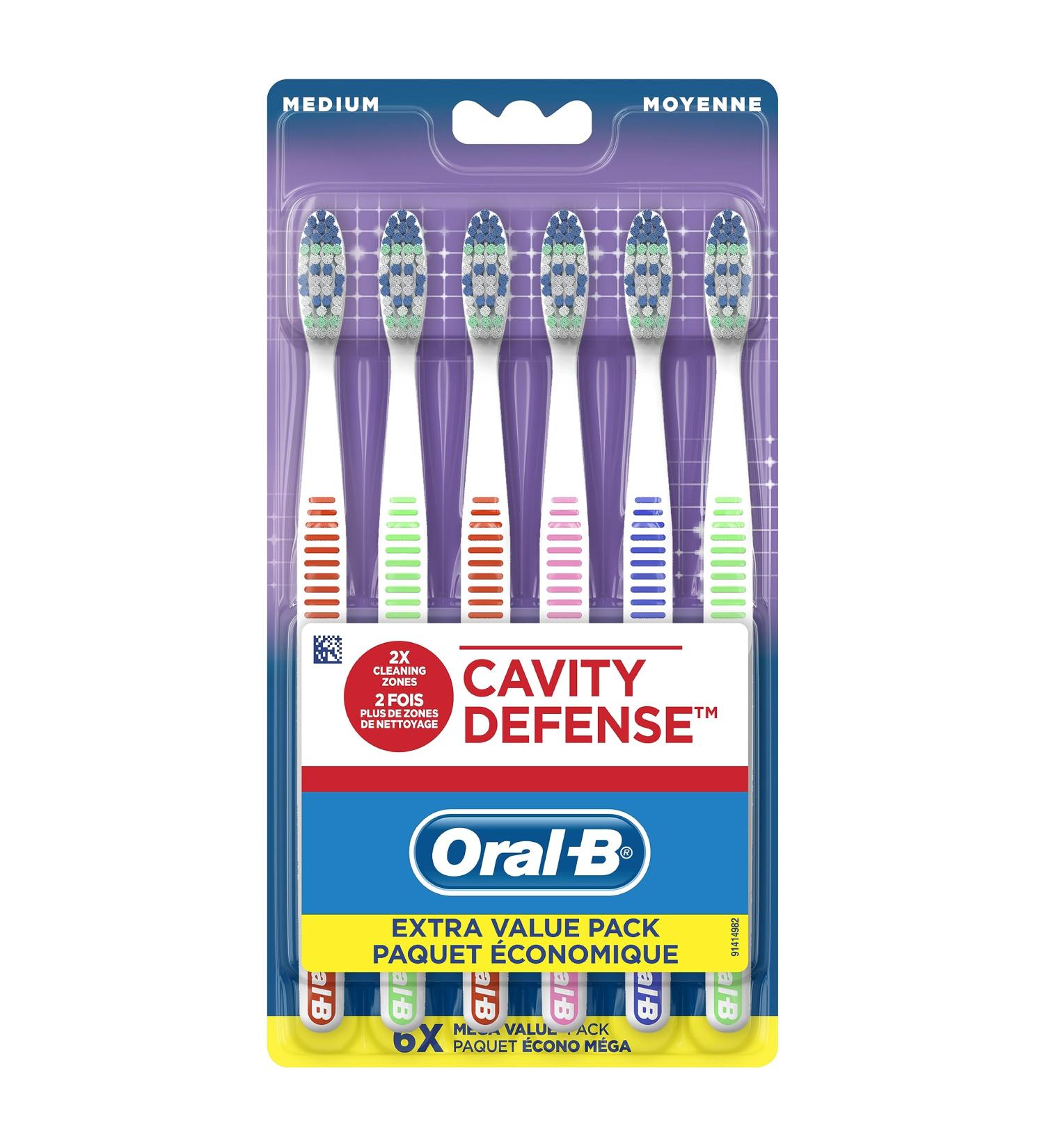 Oral-B Cavity Defense Toothbrush Medium 6 Count ORAL-B CAVITY DEFENSE TOOTHBRUSH MEDIUM 6 CT - Buy Online on GoSupps.com