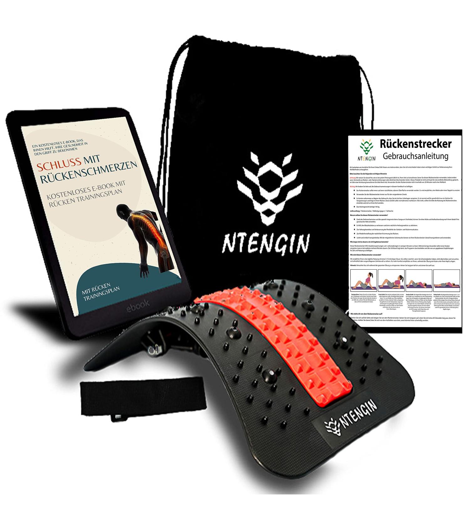 Back Stretcher for Posture Correction & Pain Relief - Red | Adjustable Back Massager | Shop Internationally - Buy Online on GoSupps.com